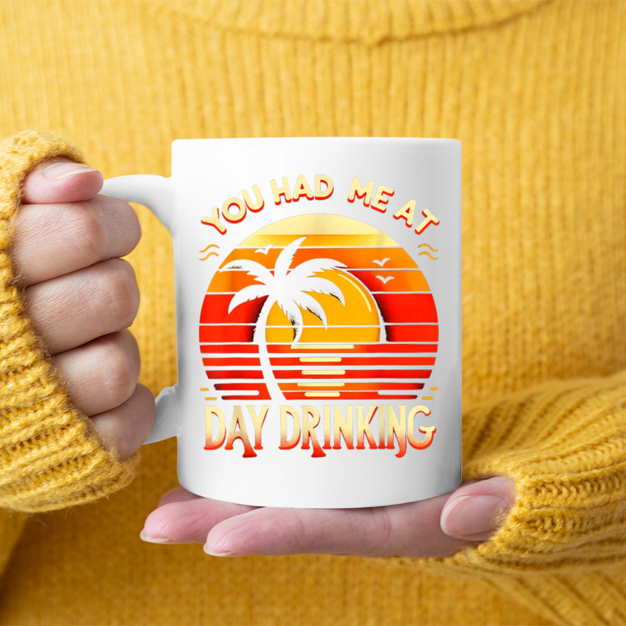 You Had Me At Day Drinking Summer Funny Retro Vacation Humor Mug
