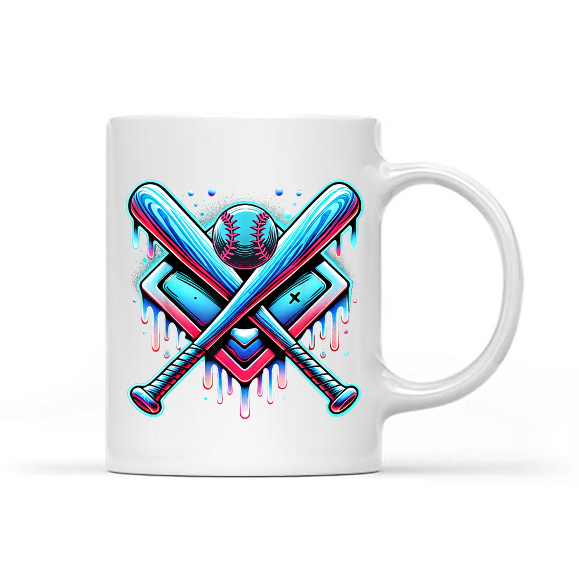 Baseball Dripping Ice Cream Drip Youth Boys Baseball Mug