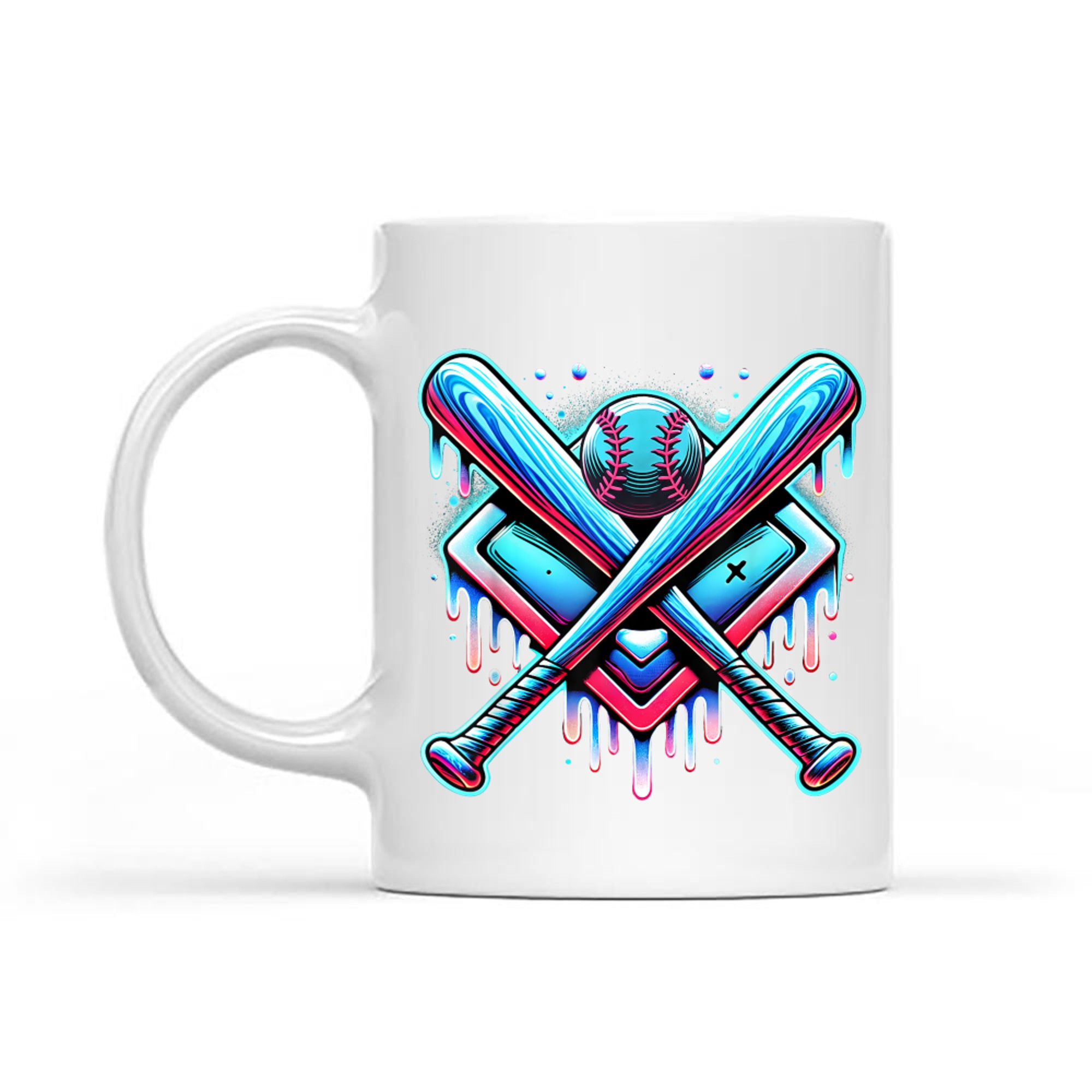 Baseball Dripping Ice Cream Drip Youth Boys Baseball Mug