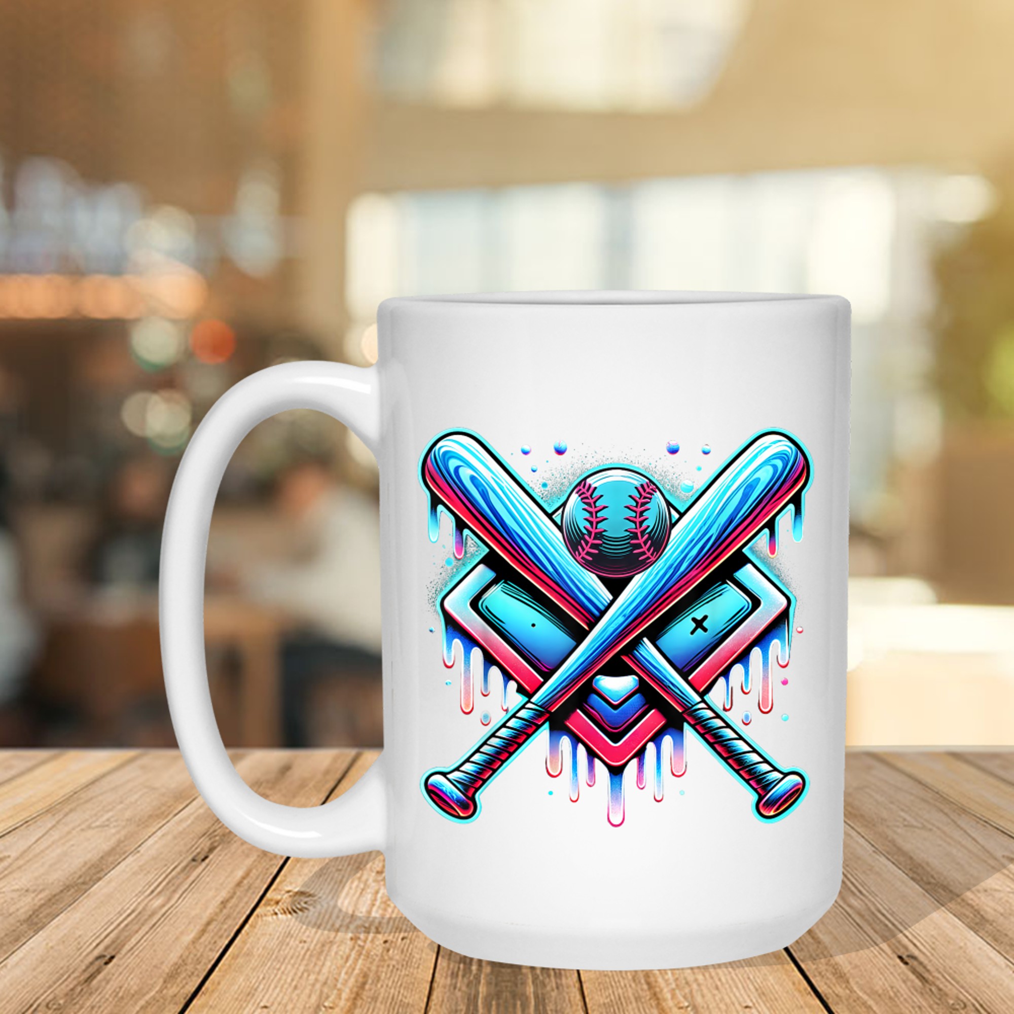 Baseball Dripping Ice Cream Drip Youth Boys Baseball Mug