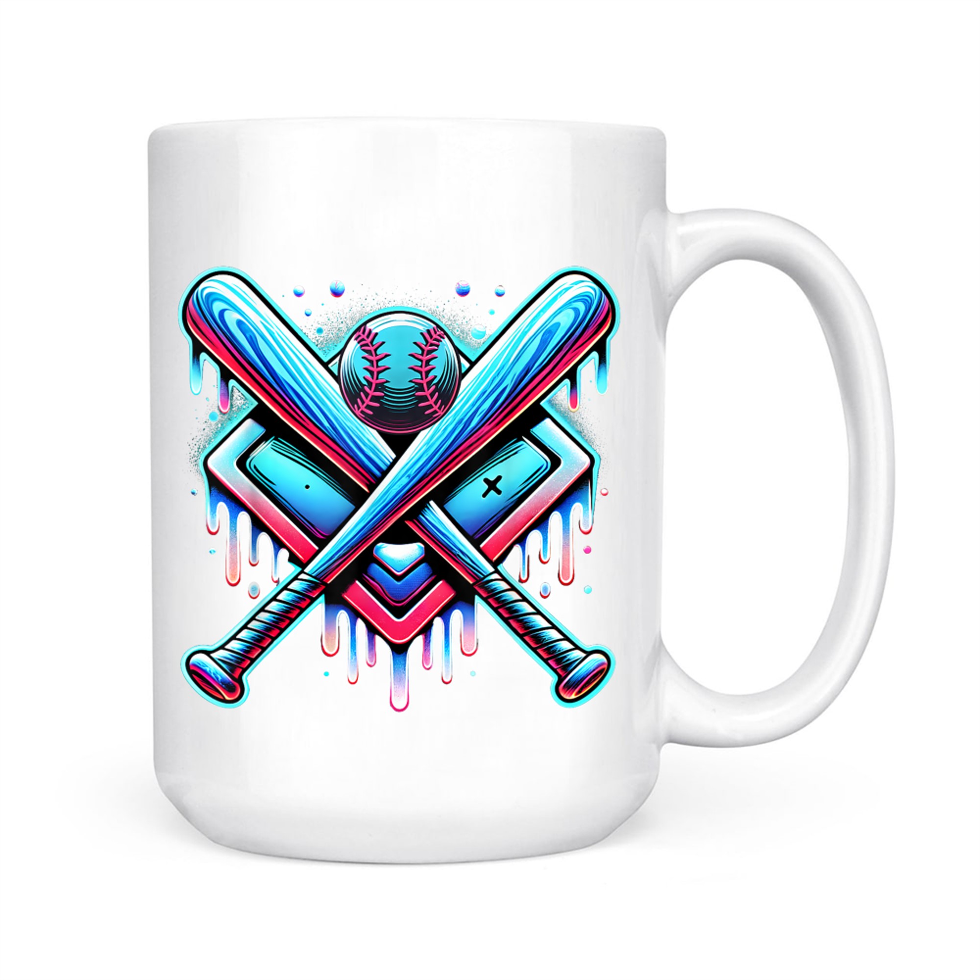 Baseball Dripping Ice Cream Drip Youth Boys Baseball Mug