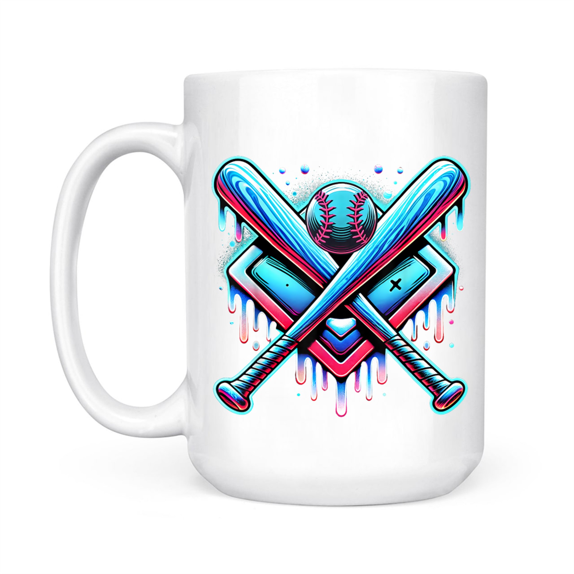 Baseball Dripping Ice Cream Drip Youth Boys Baseball Mug
