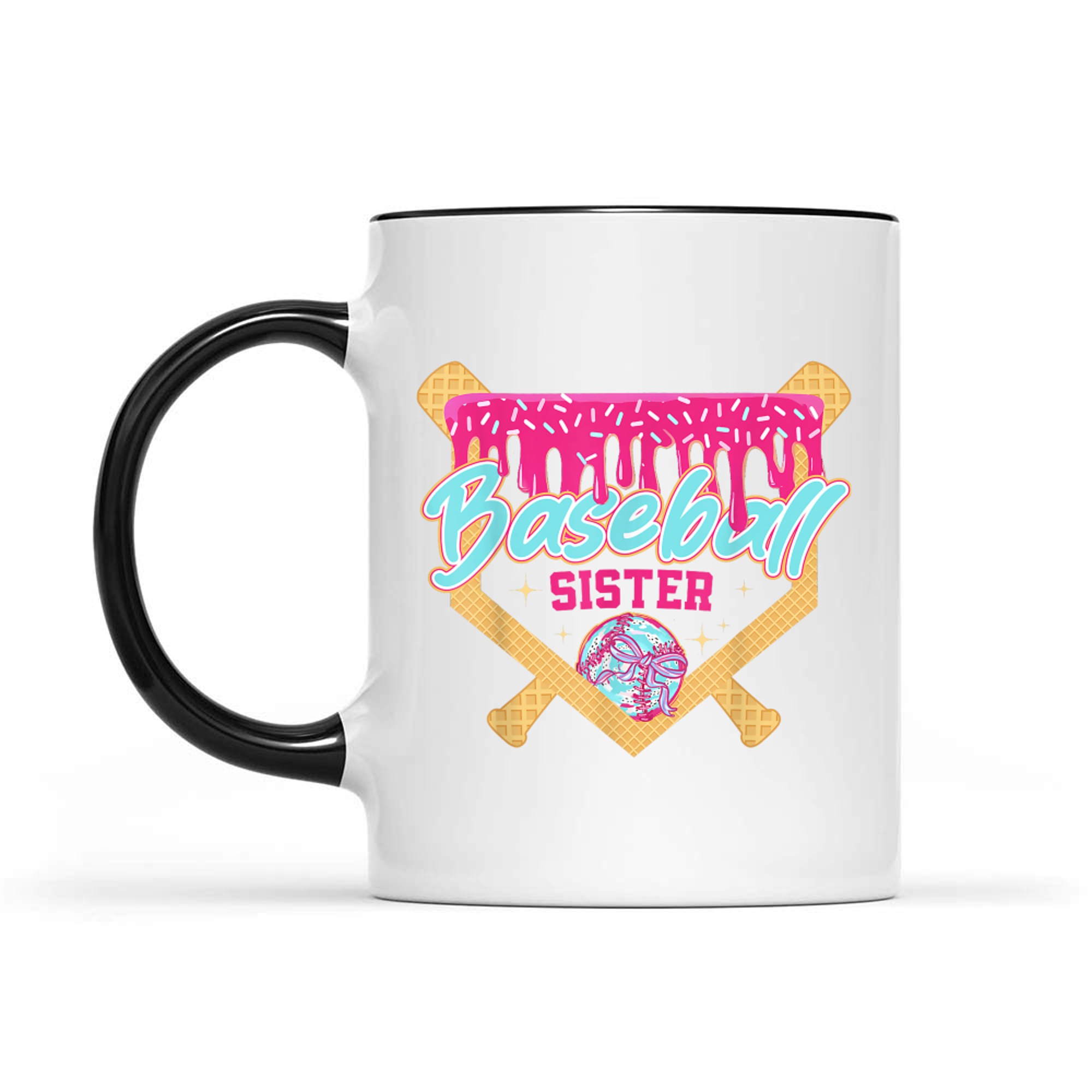 Baseball Sister Drip Ice Cream Baseball Game Day Cute  Sports Aesthetic Mug
