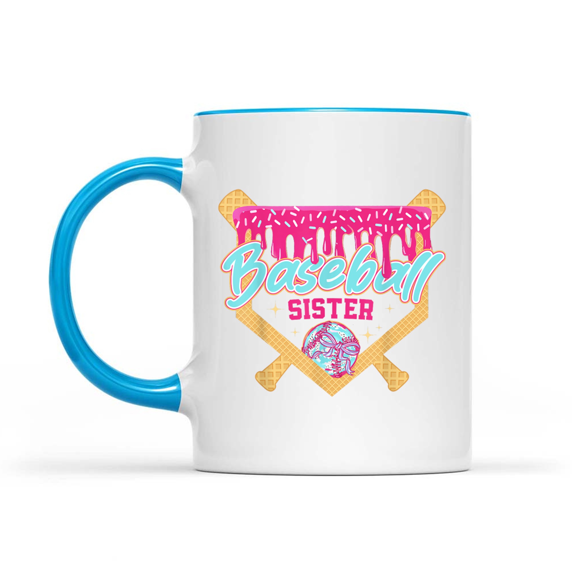 Baseball Sister Drip Ice Cream Baseball Game Day Cute  Sports Aesthetic Mug