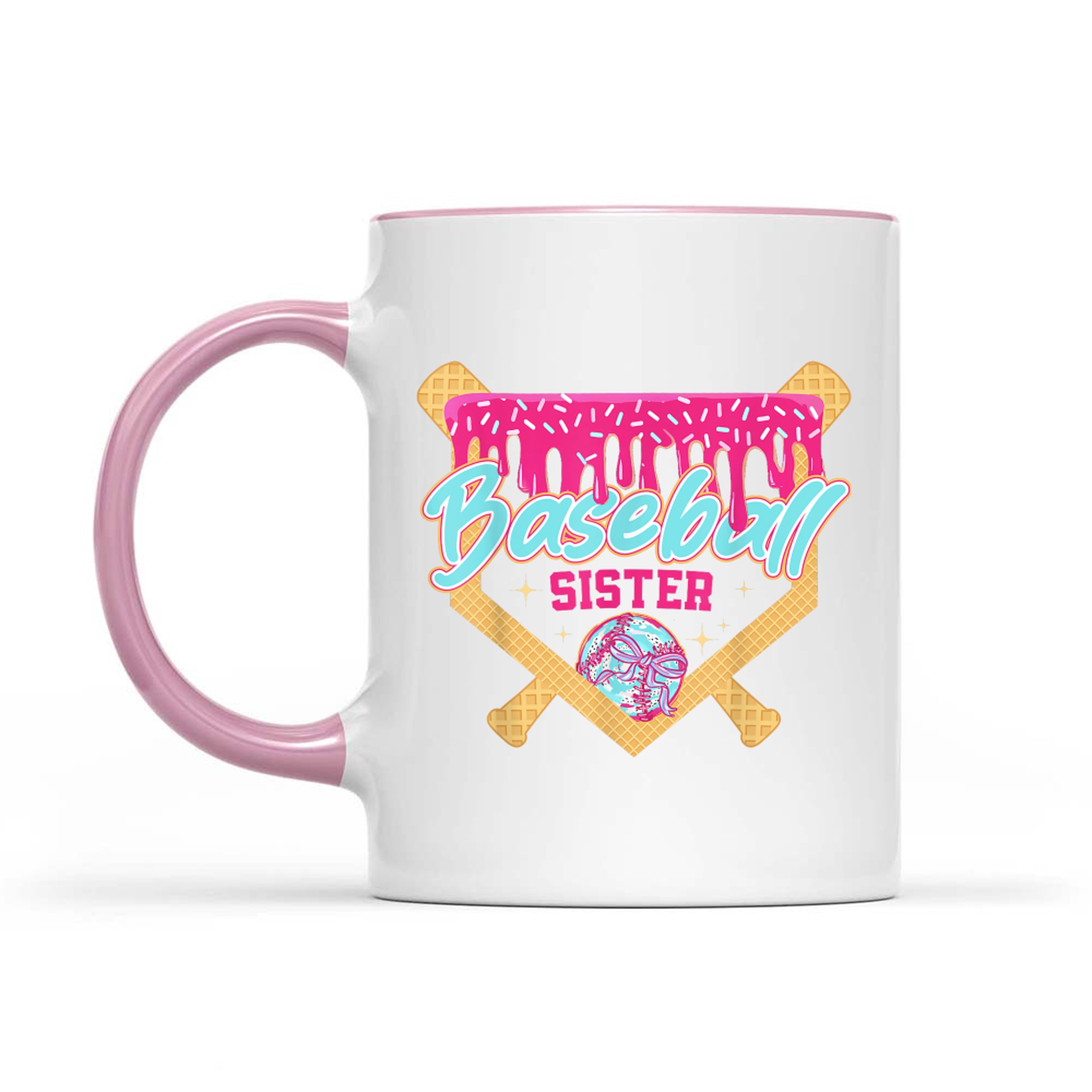 Baseball Sister Drip Ice Cream Baseball Game Day Cute  Sports Aesthetic Mug