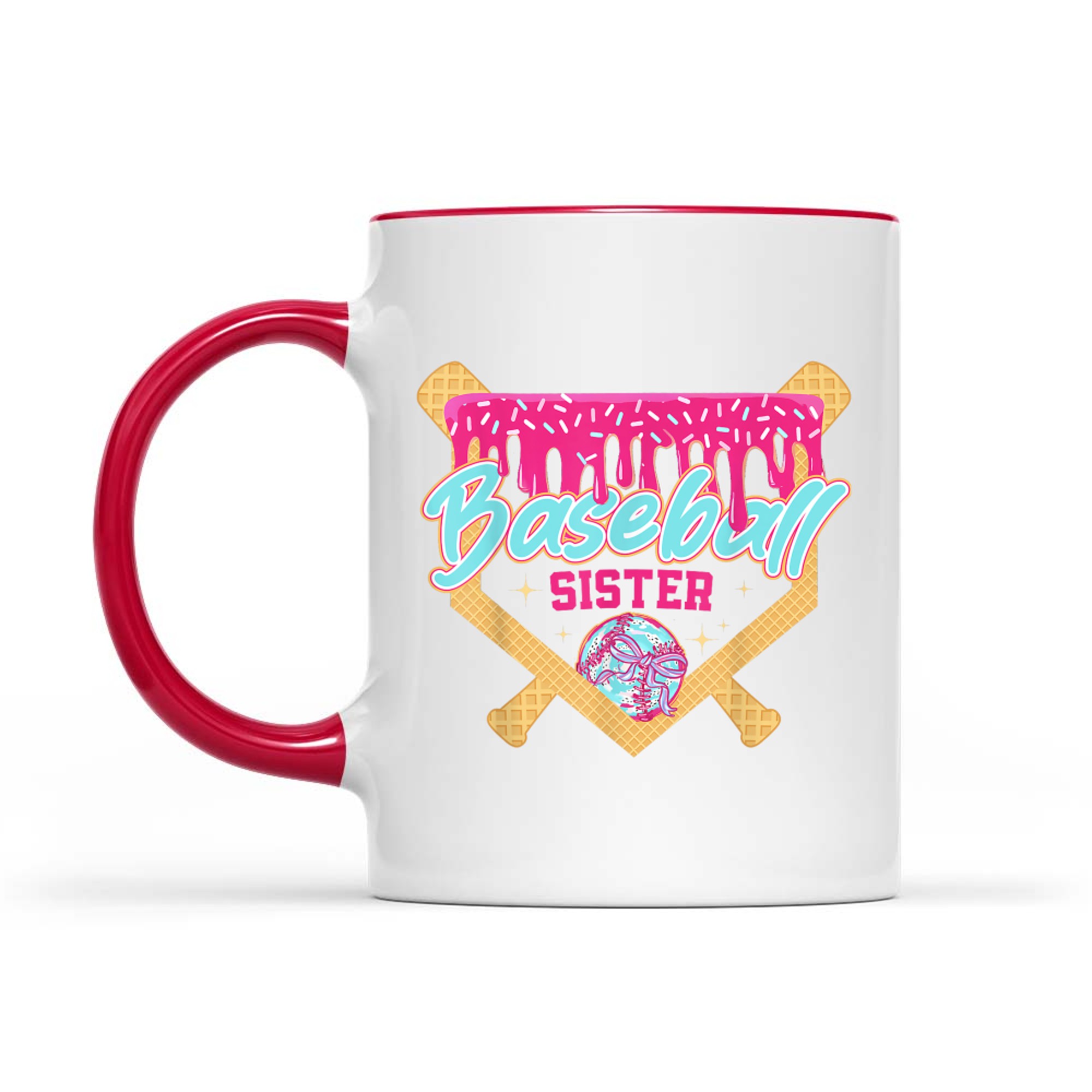 Baseball Sister Drip Ice Cream Baseball Game Day Cute  Sports Aesthetic Mug