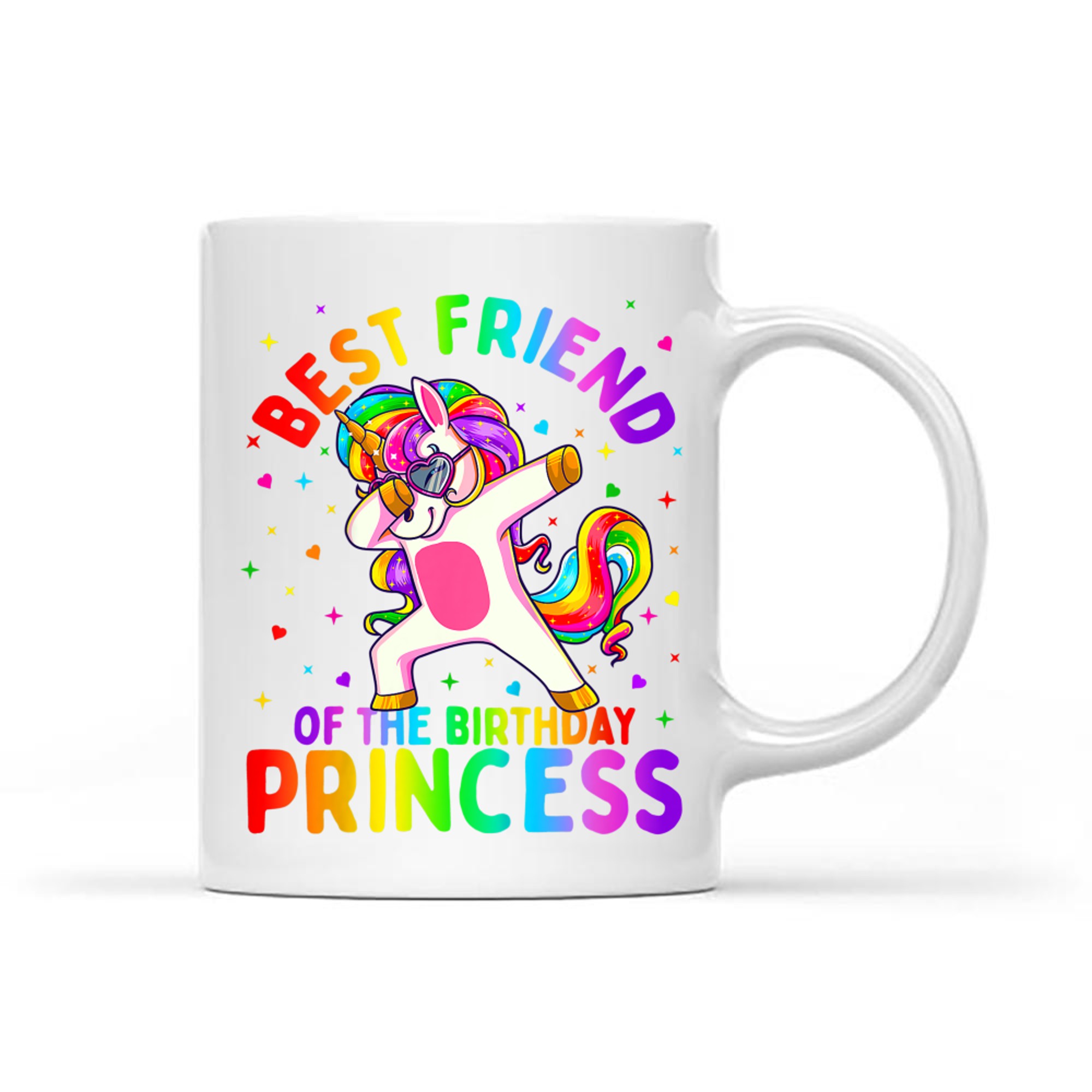 Best Friend Of The Birthday Princess Girl Dabbing Unicorn Mug