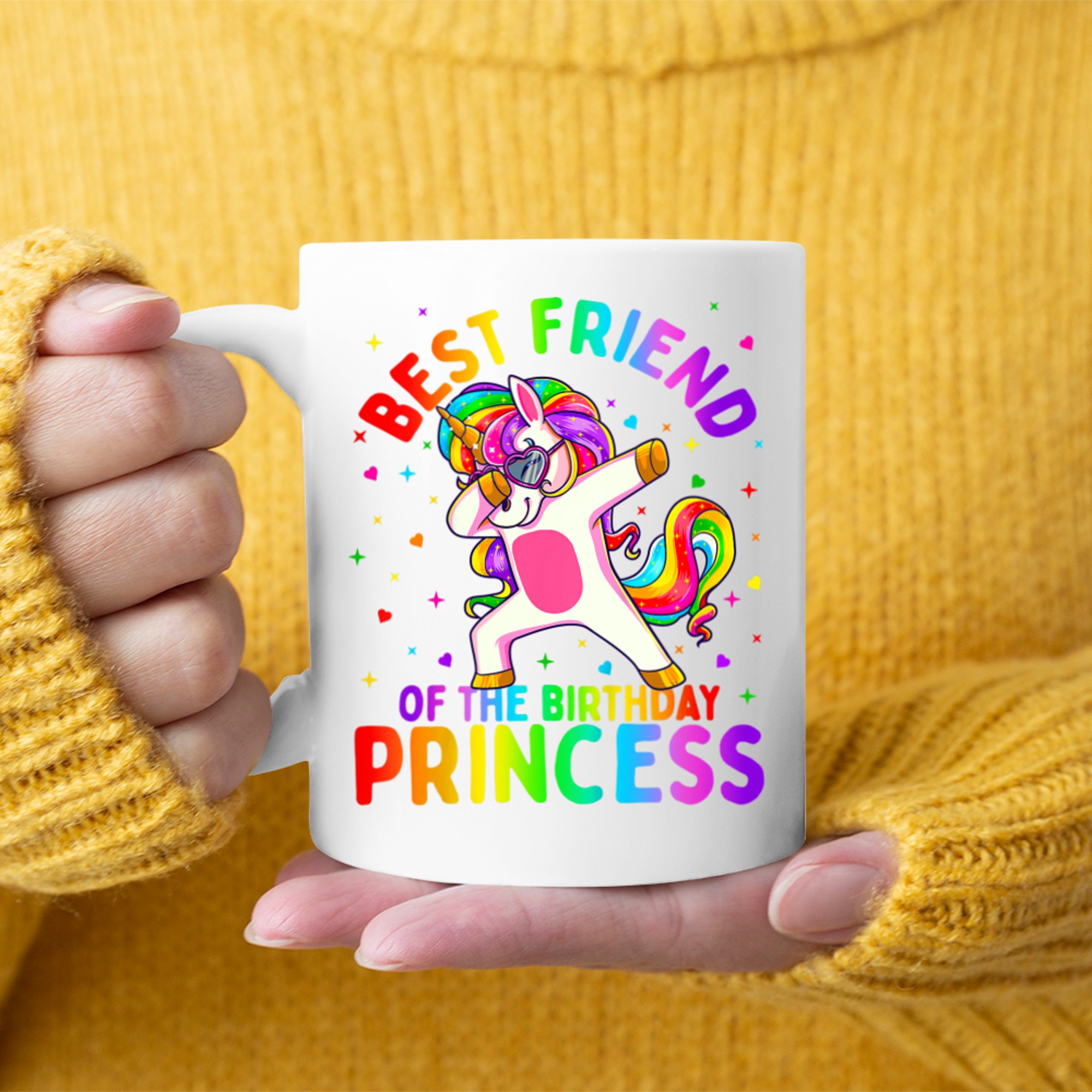 Best Friend Of The Birthday Princess Girl Dabbing Unicorn Mug