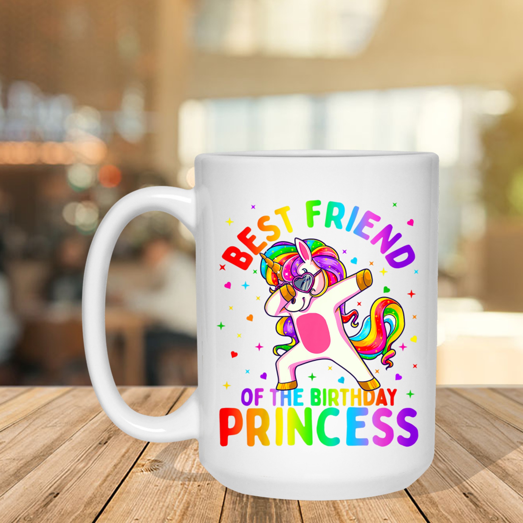 Best Friend Of The Birthday Princess Girl Dabbing Unicorn Mug