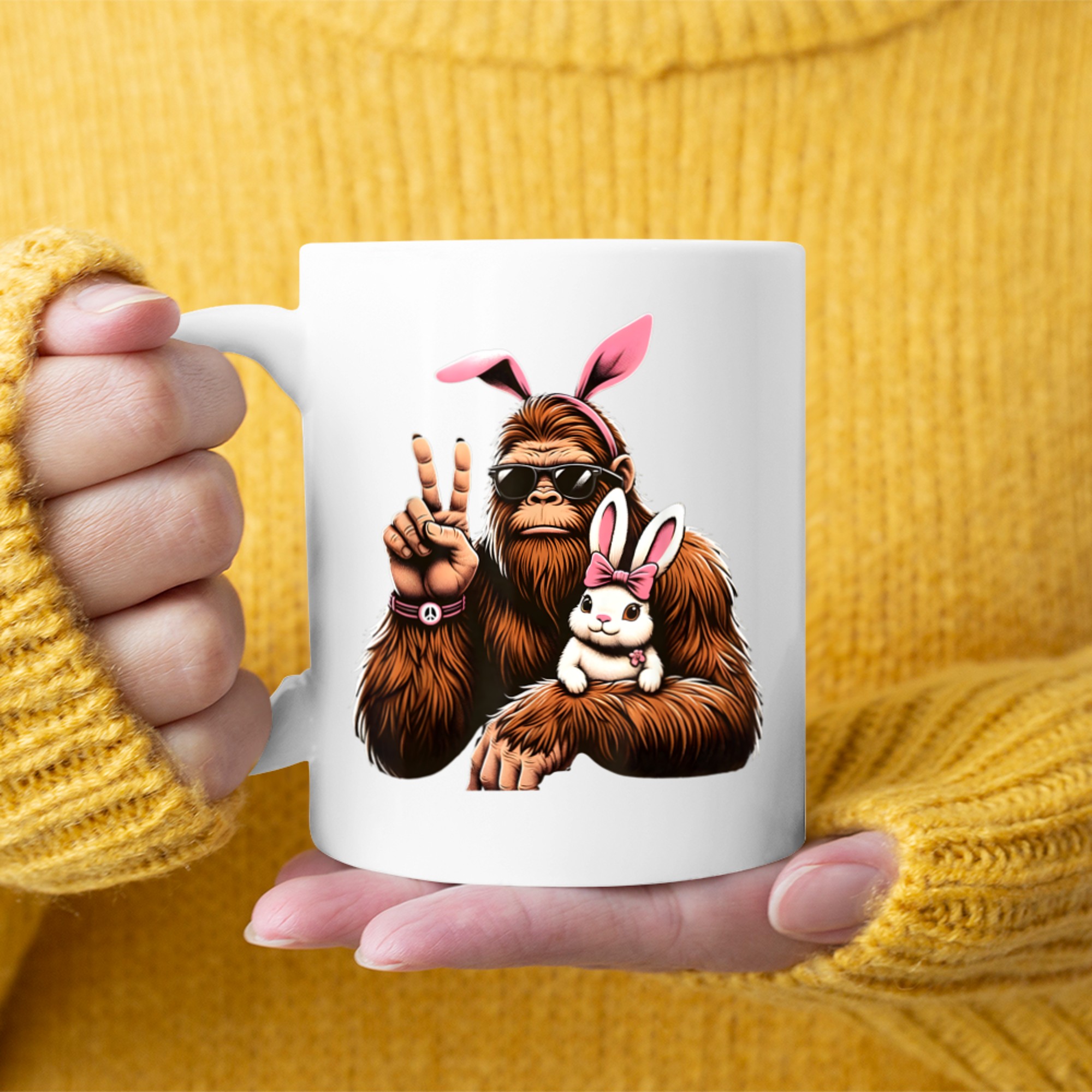 Bigfoot Bunny Funny Easter Day Sasquatch Mug