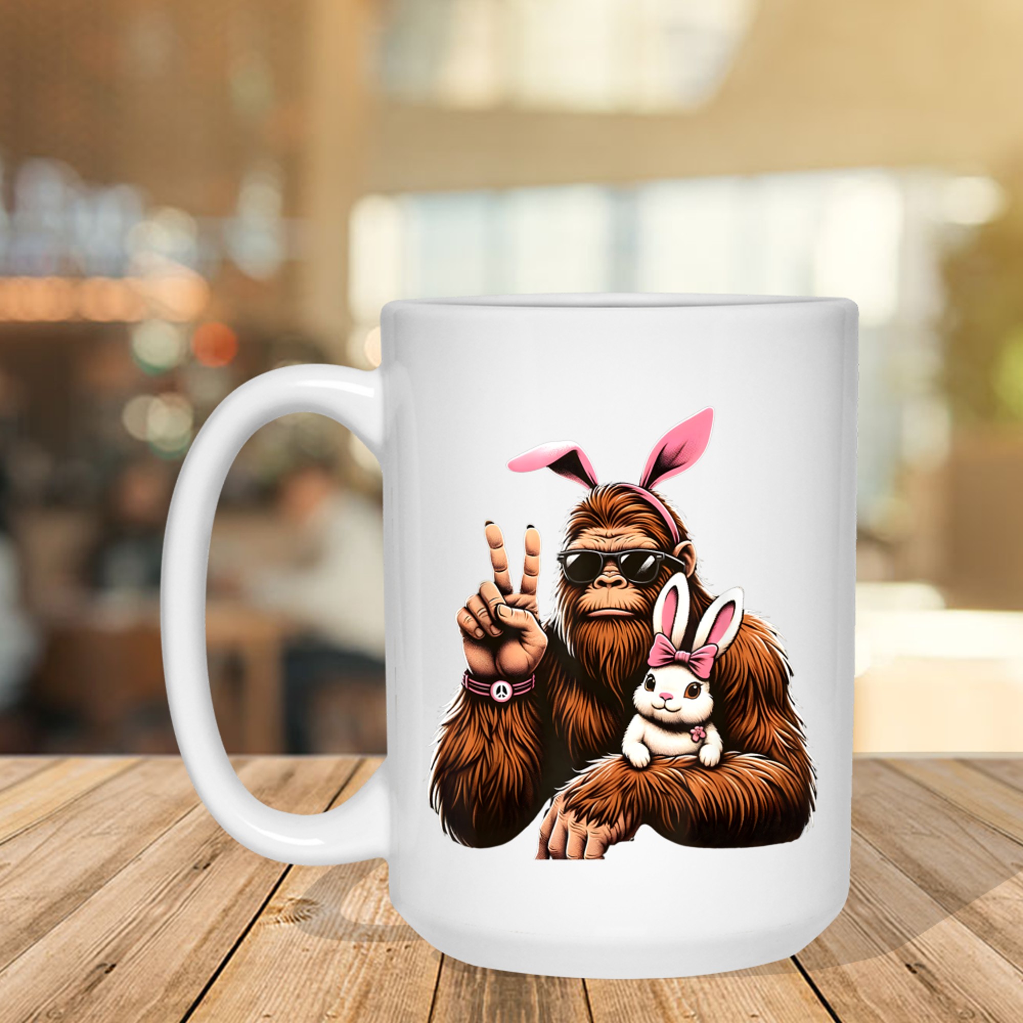 Bigfoot Bunny Funny Easter Day Sasquatch Mug