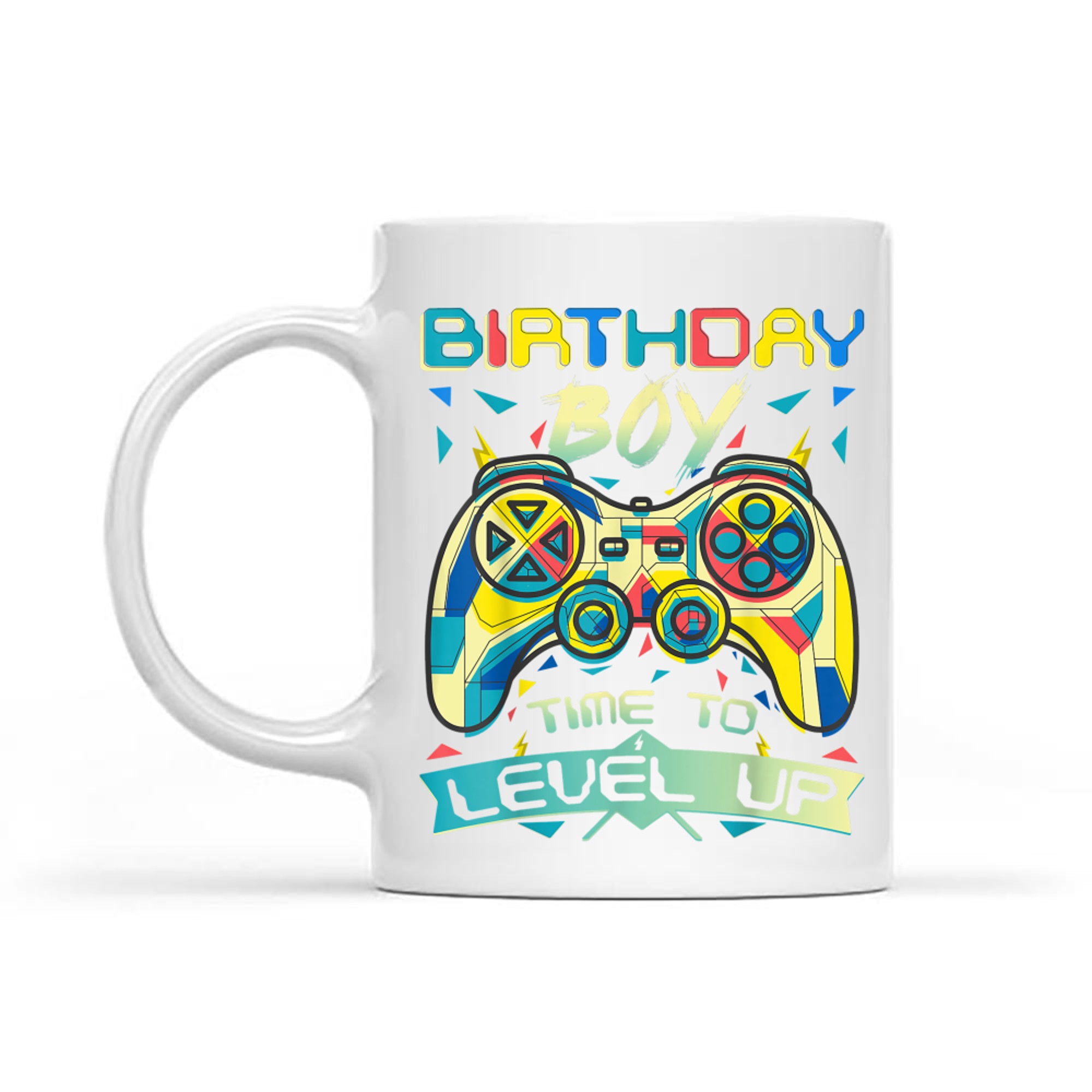Birthday Boy Time to Level Up Colorful Gamer Birthday Boy Design Game Controller Mug