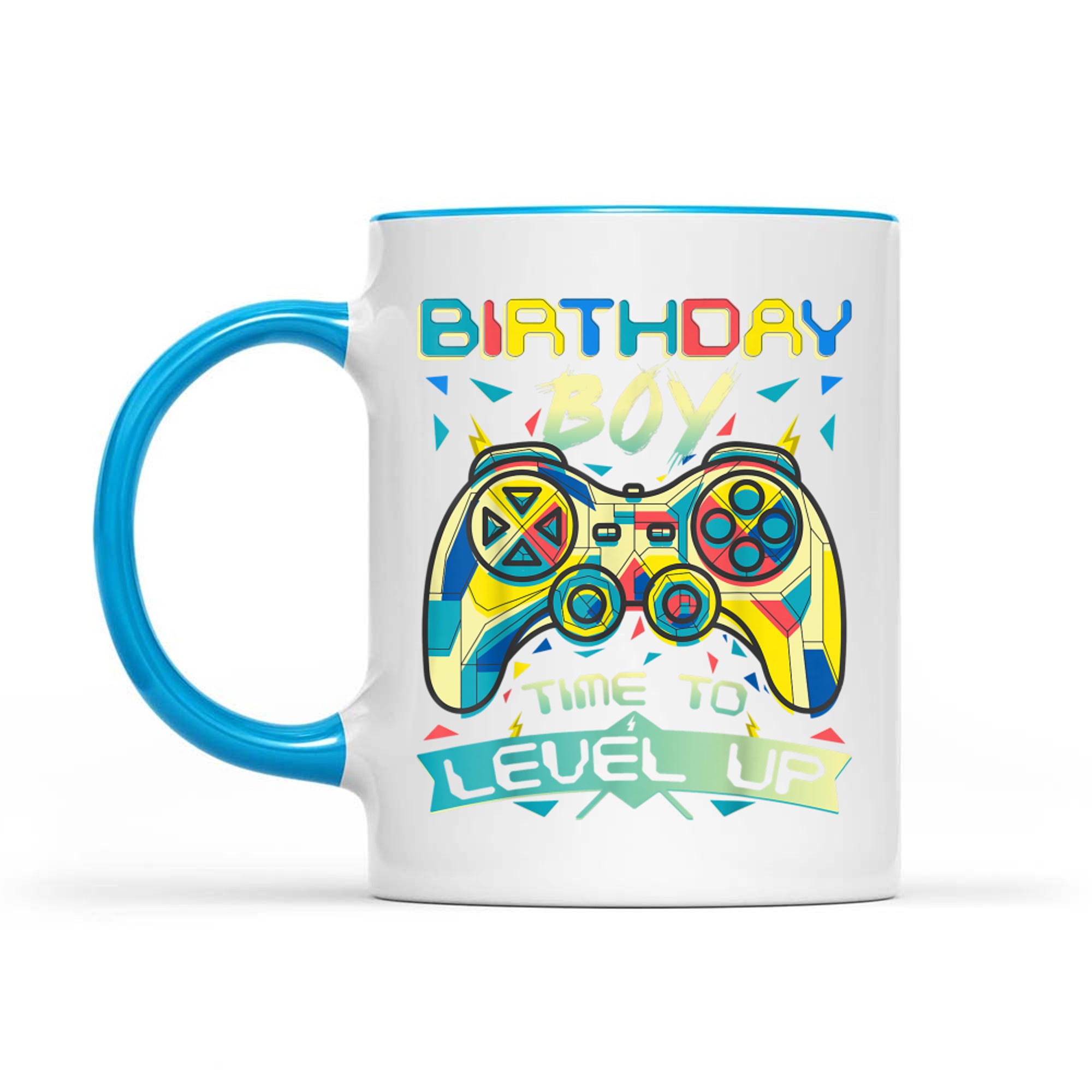 Birthday Boy Time to Level Up Colorful Gamer Birthday Boy Design Game Controller Mug