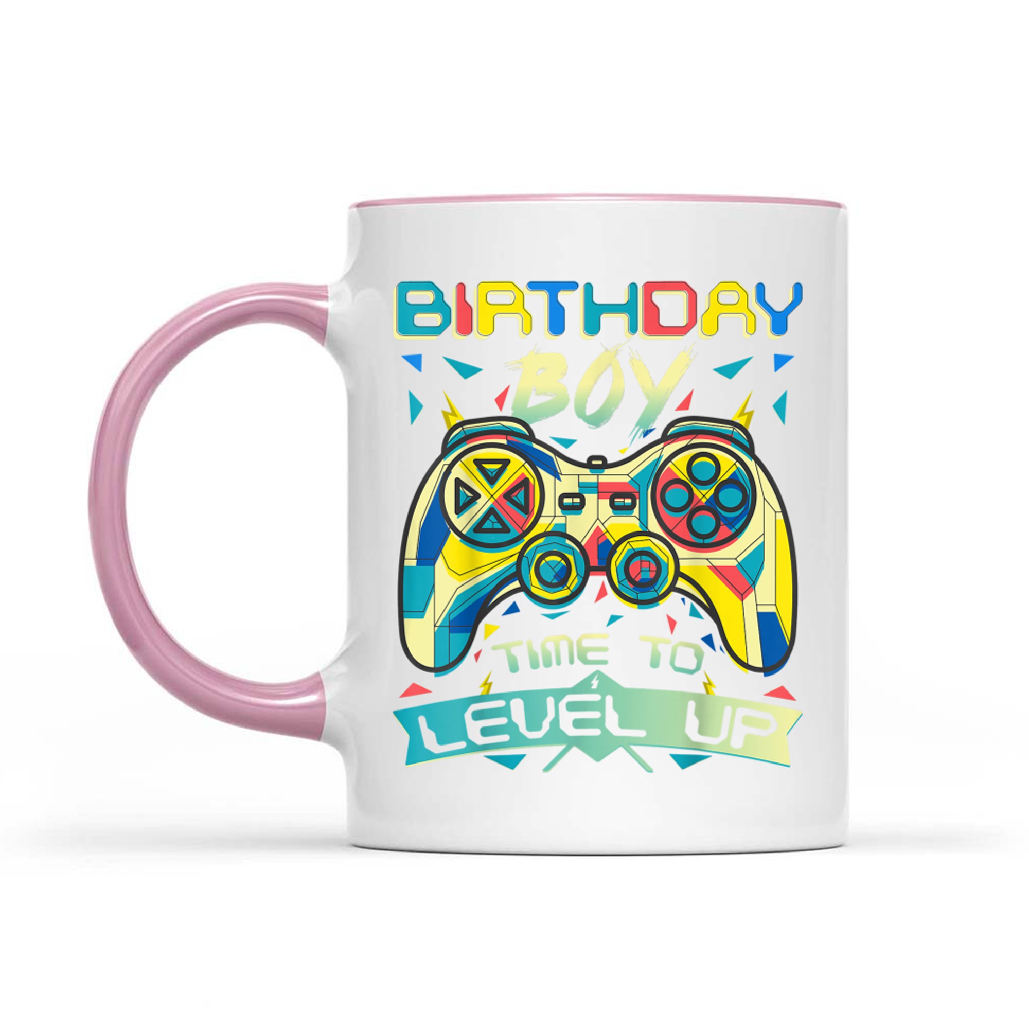Birthday Boy Time to Level Up Colorful Gamer Birthday Boy Design Game Controller Mug
