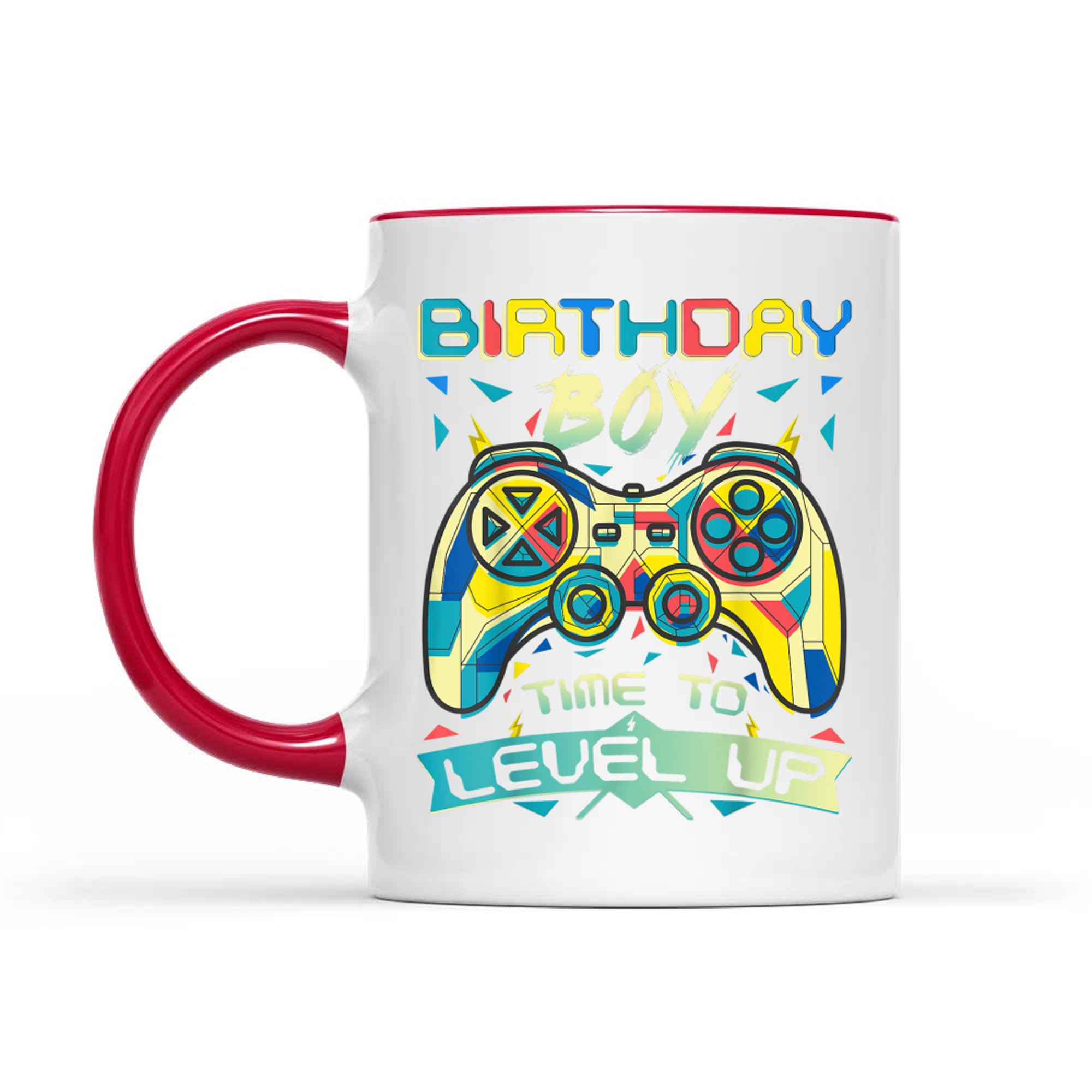 Birthday Boy Time to Level Up Colorful Gamer Birthday Boy Design Game Controller Mug