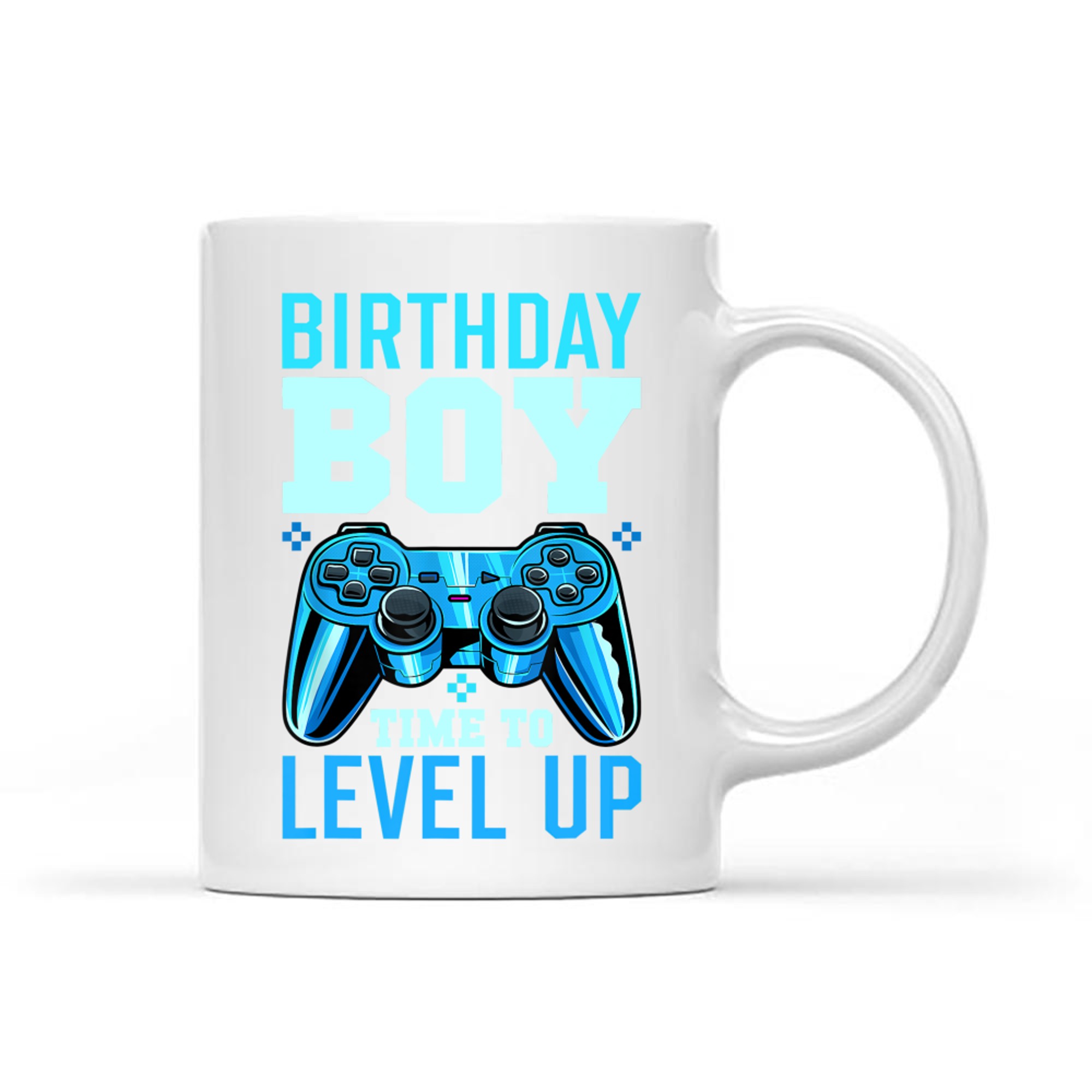 Birthday Boy Time to Level Up Video Game Blue Gamepad Birthday Mug