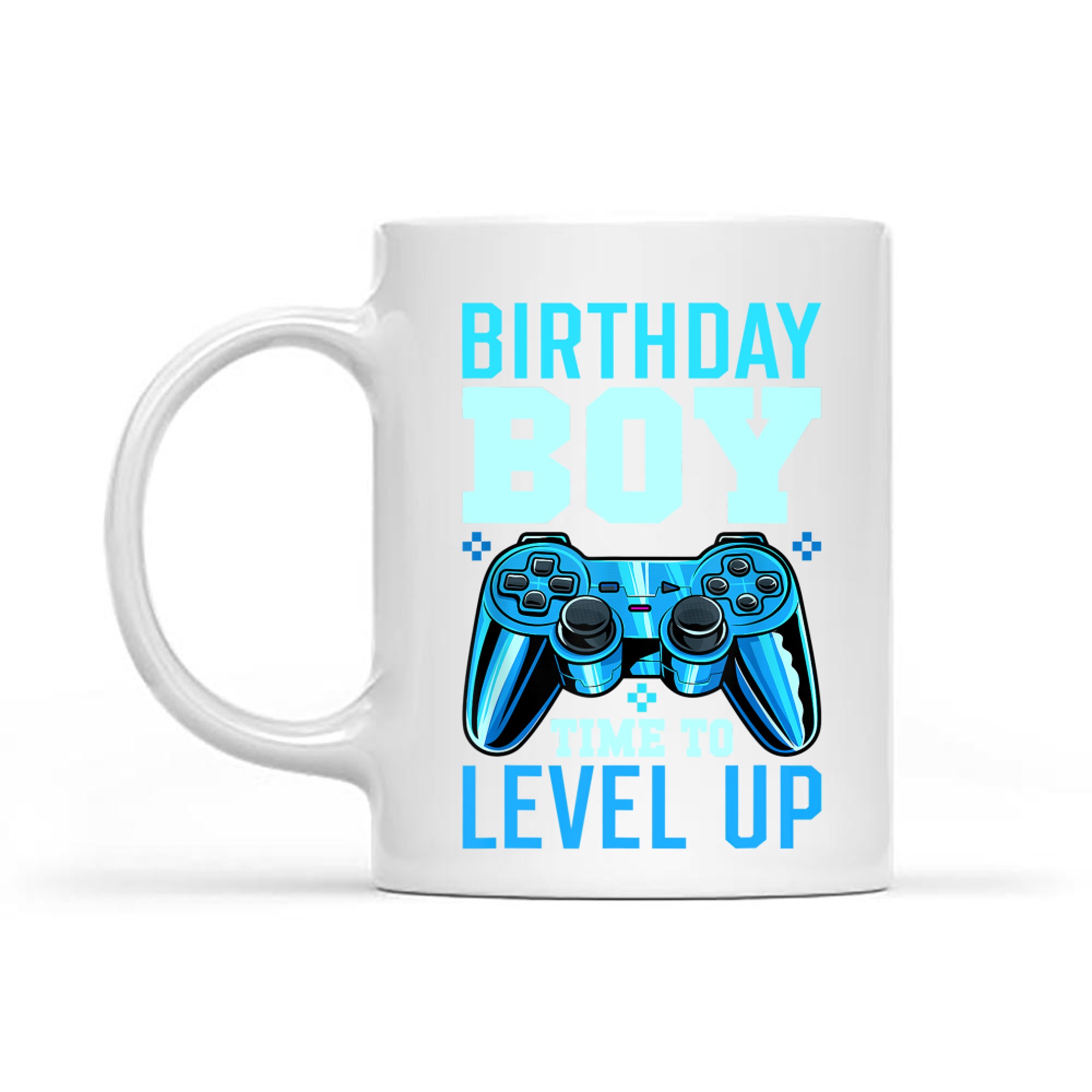 Birthday Boy Time to Level Up Video Game Blue Gamepad Birthday Mug