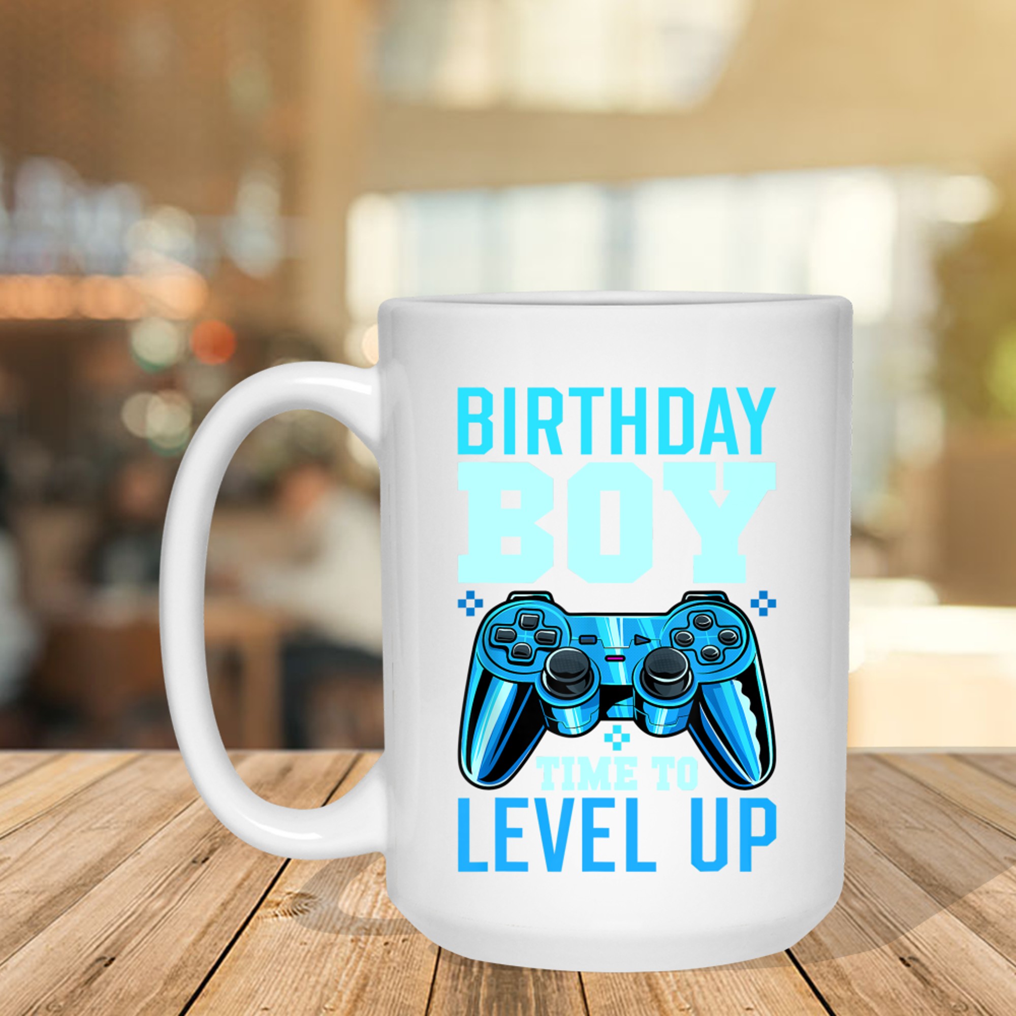 Birthday Boy Time to Level Up Video Game Blue Gamepad Birthday Mug
