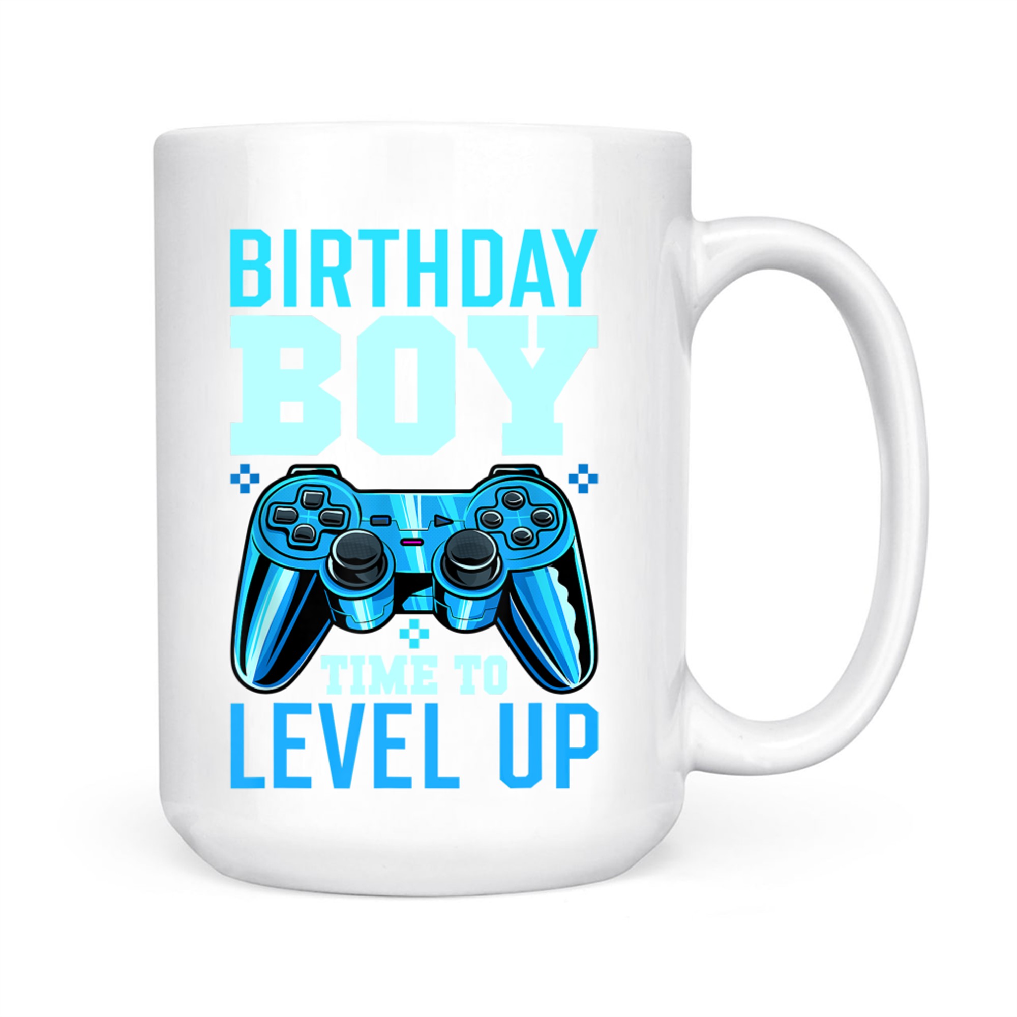 Birthday Boy Time to Level Up Video Game Blue Gamepad Birthday Mug