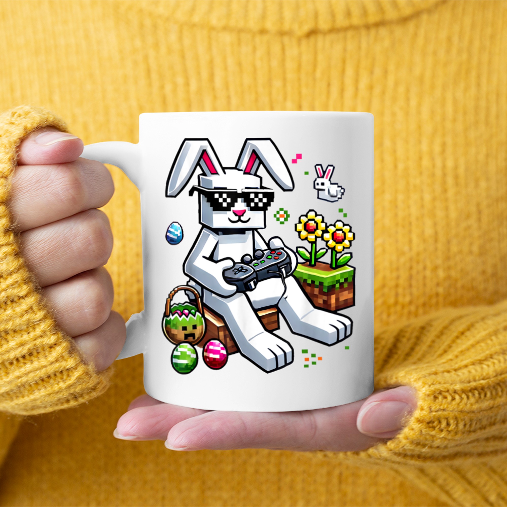 Boys Happy Easter Day Bunny Egg Video Game Mug