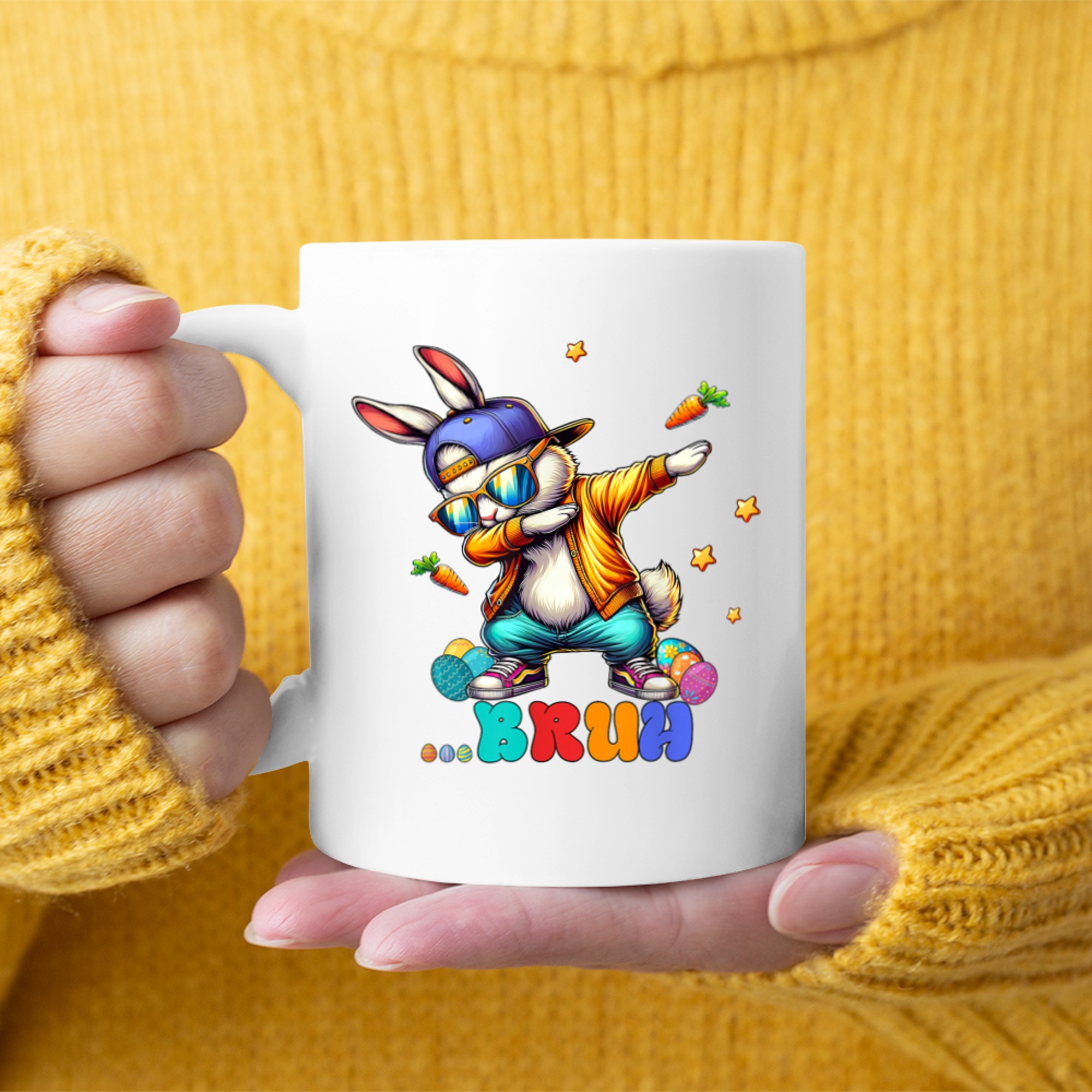 Bruh Dab Bunny Easter Funny Mug