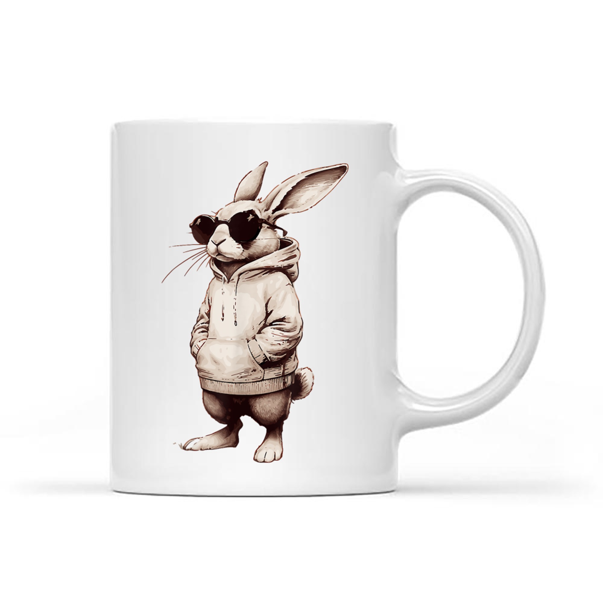 Bunny Face With Sunglasses Easter Day Mug