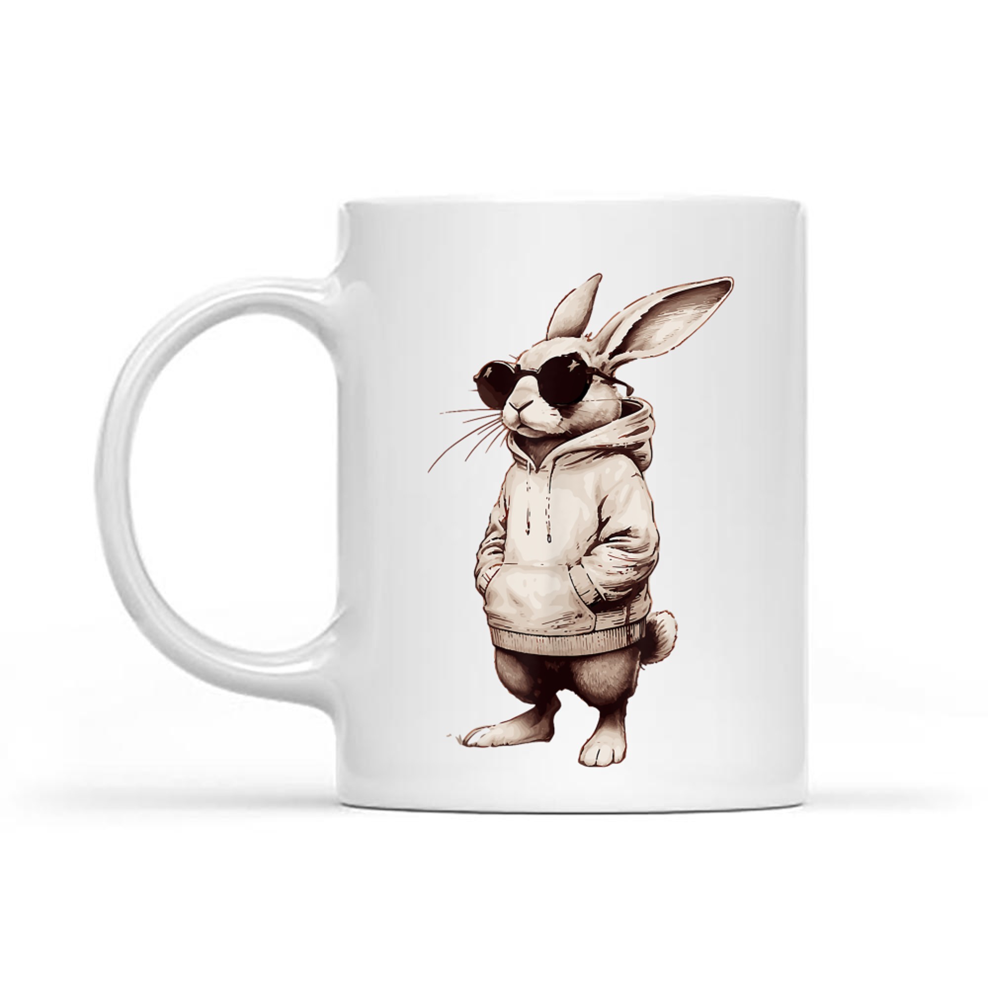 Bunny Face With Sunglasses Easter Day Mug