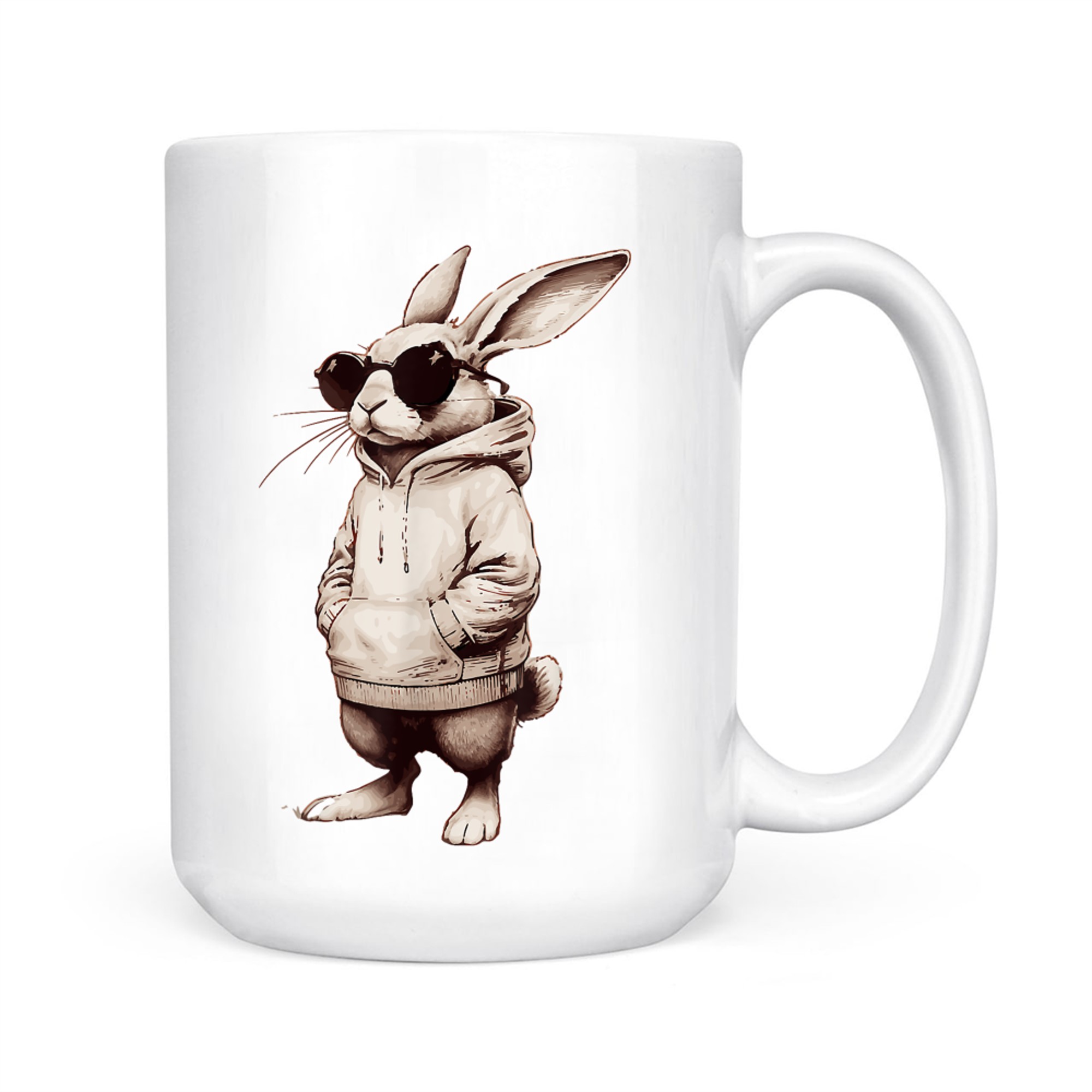 Bunny Face With Sunglasses Easter Day Mug