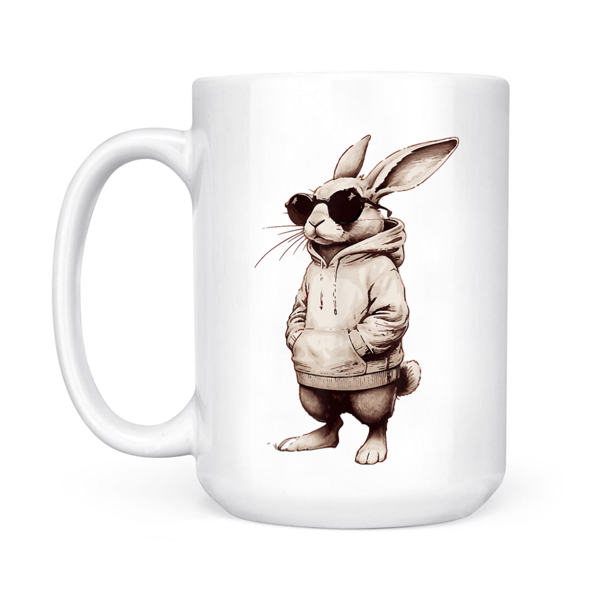 Bunny Face With Sunglasses Easter Day Mug