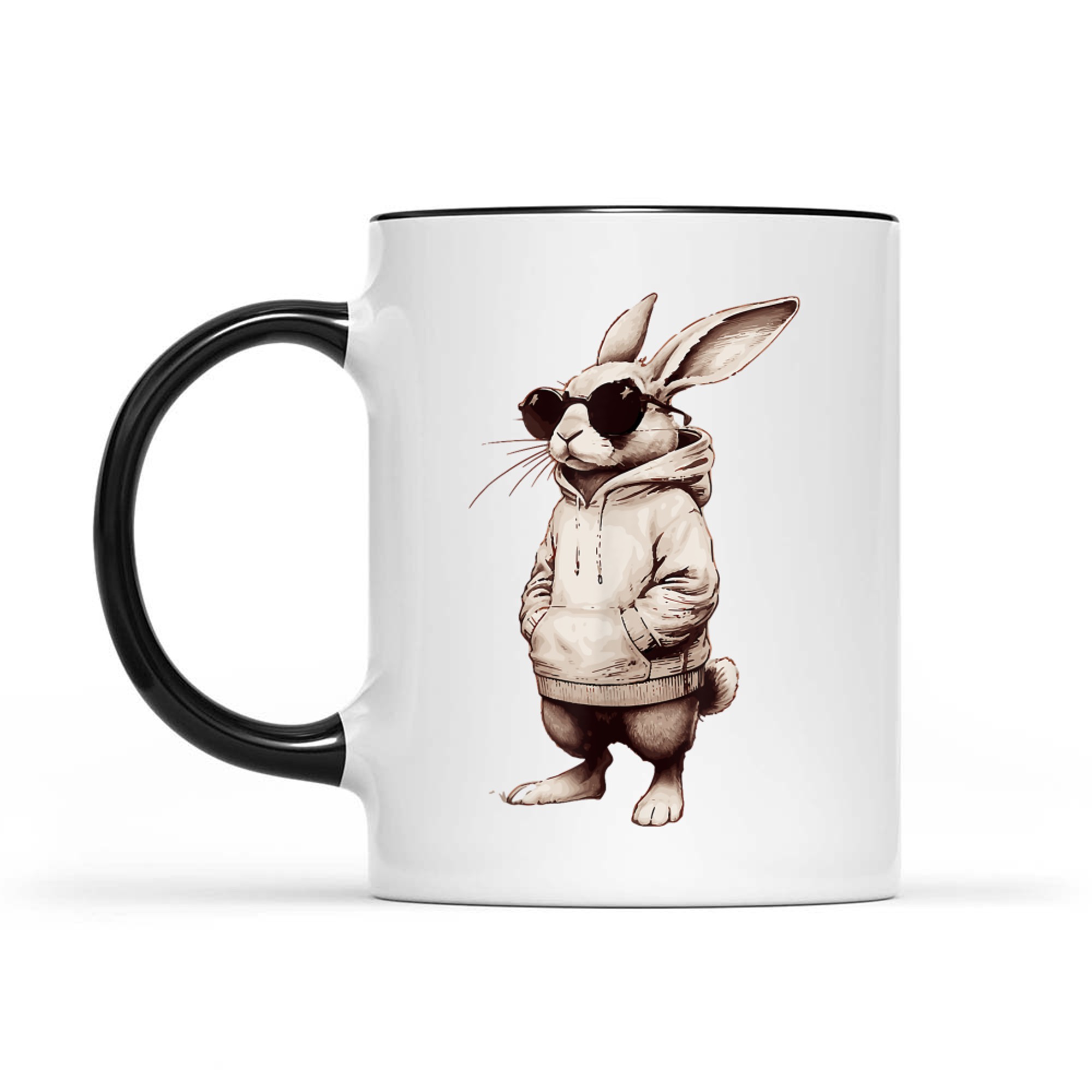 Bunny Face With Sunglasses Easter Day Mug