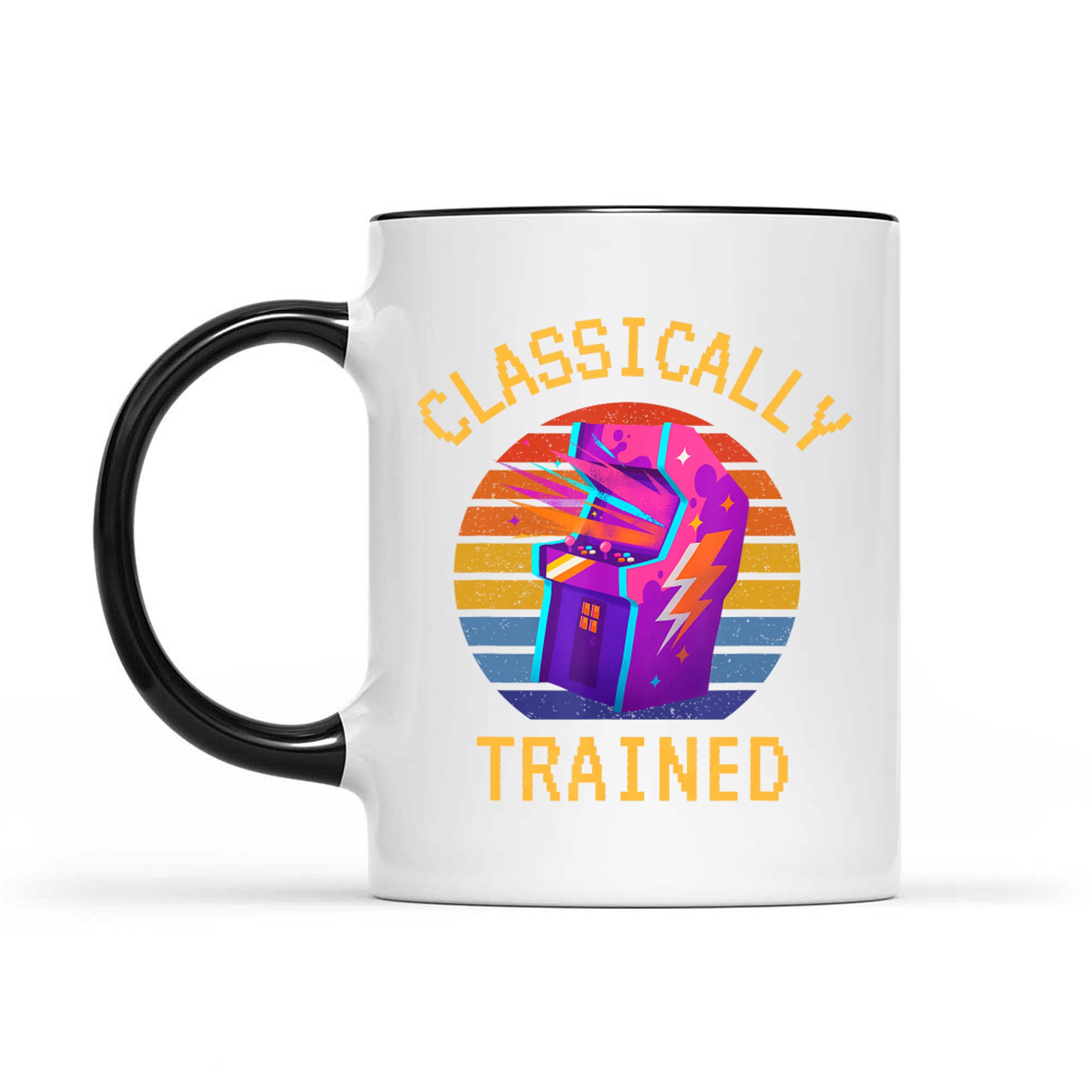 Classically Trained Gamer Dad 80s Retro 8-bit Arcade Machine Mug