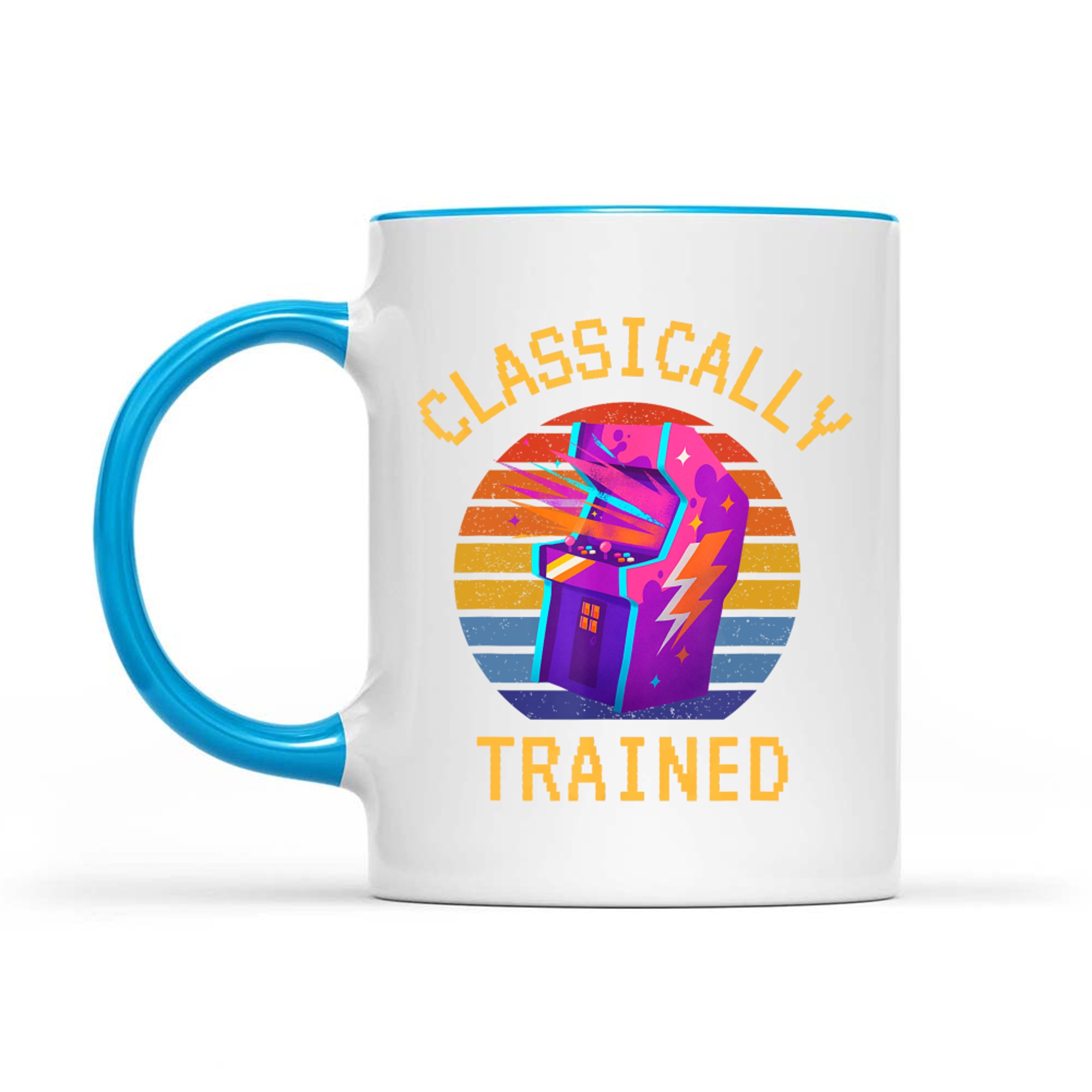 Classically Trained Gamer Dad 80s Retro 8-bit Arcade Machine Mug