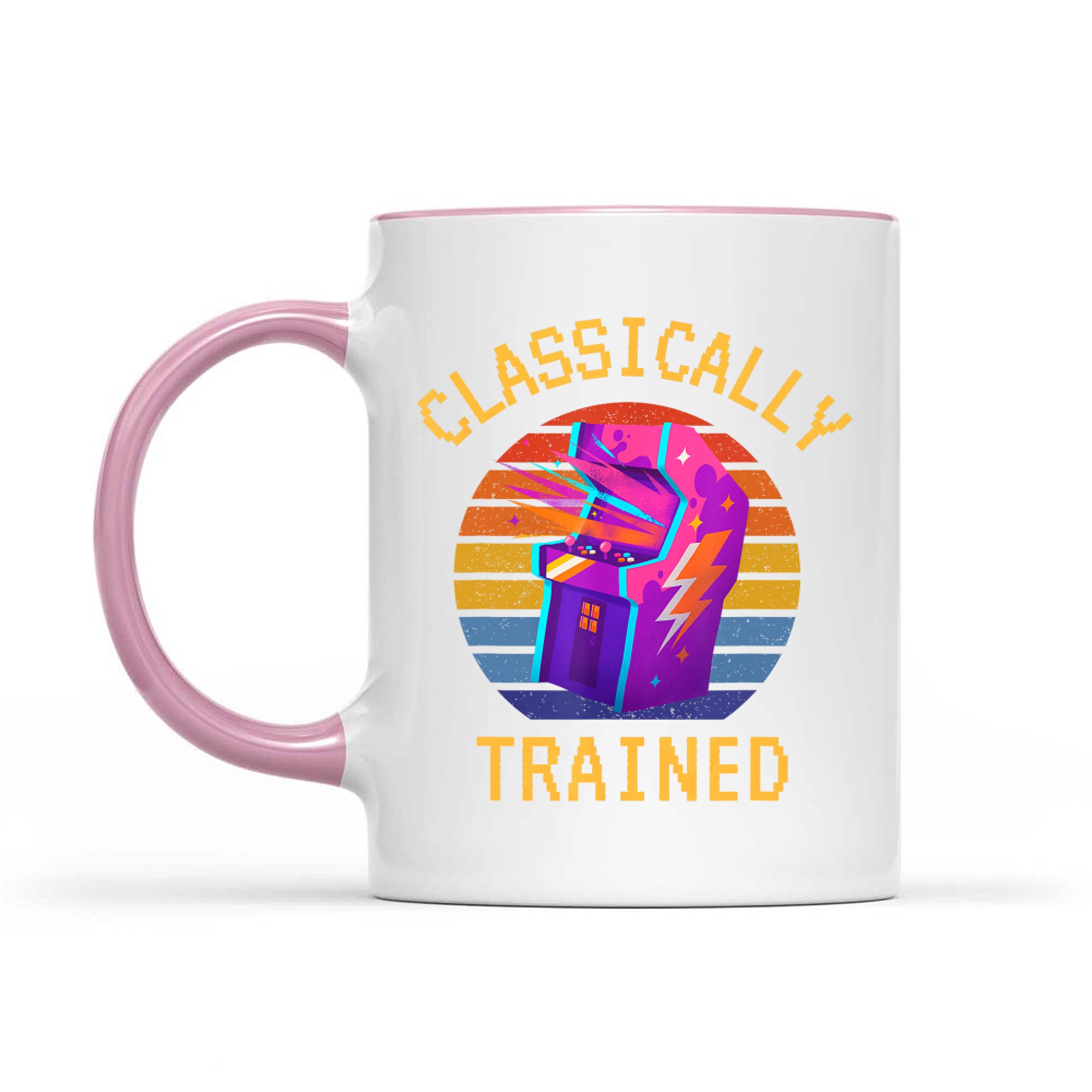 Classically Trained Gamer Dad 80s Retro 8-bit Arcade Machine Mug