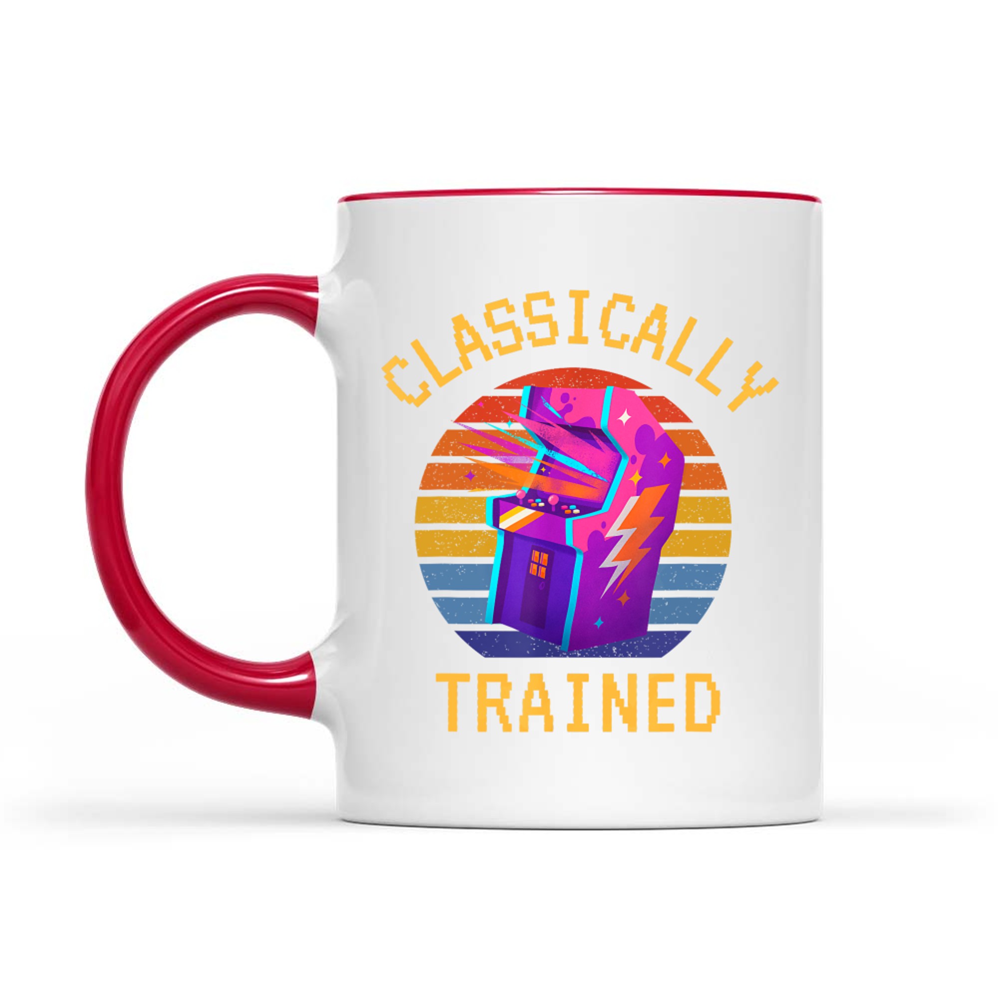 Classically Trained Gamer Dad 80s Retro 8-bit Arcade Machine Mug