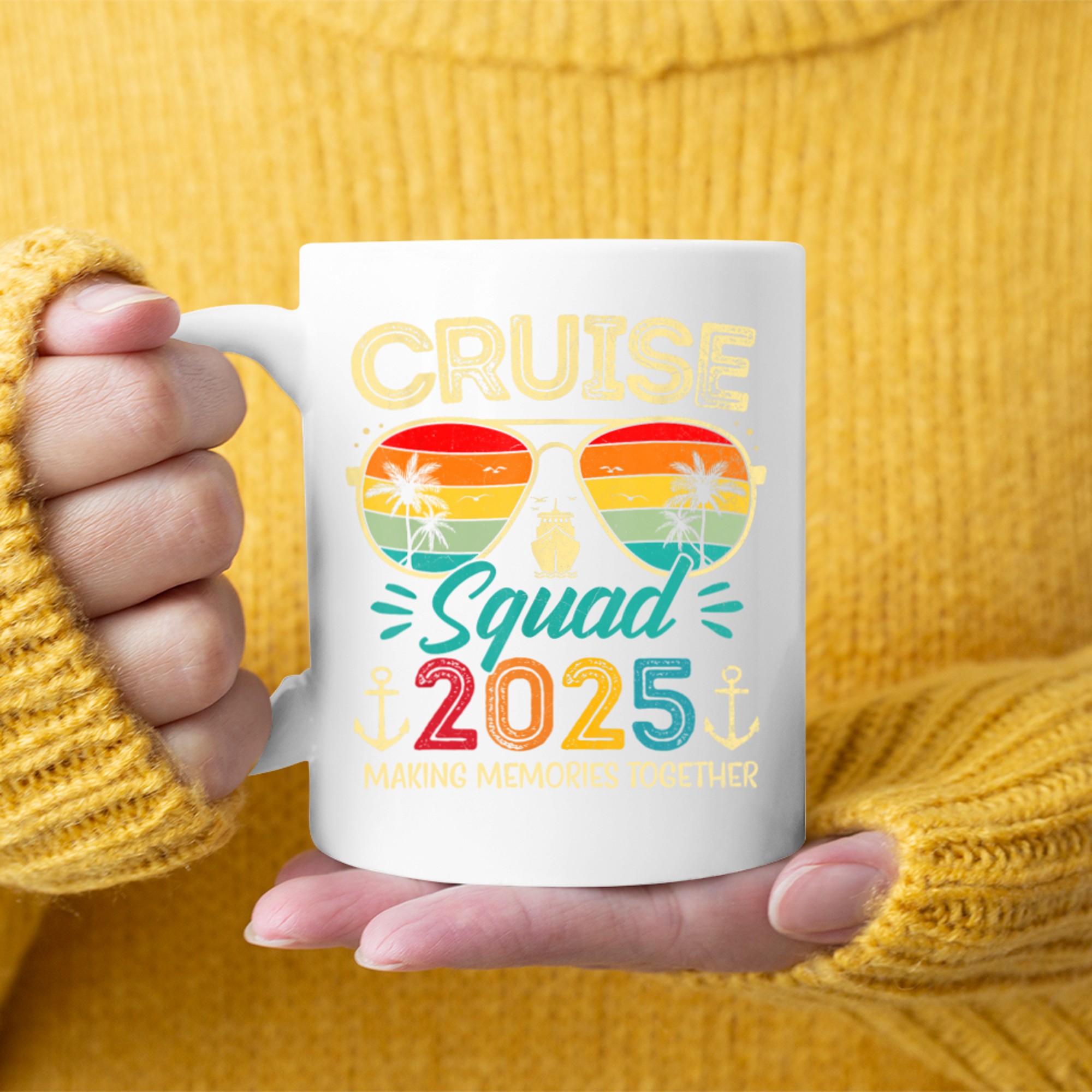 Cruise Squad Glasses Palm  Summer Vacation Mug
