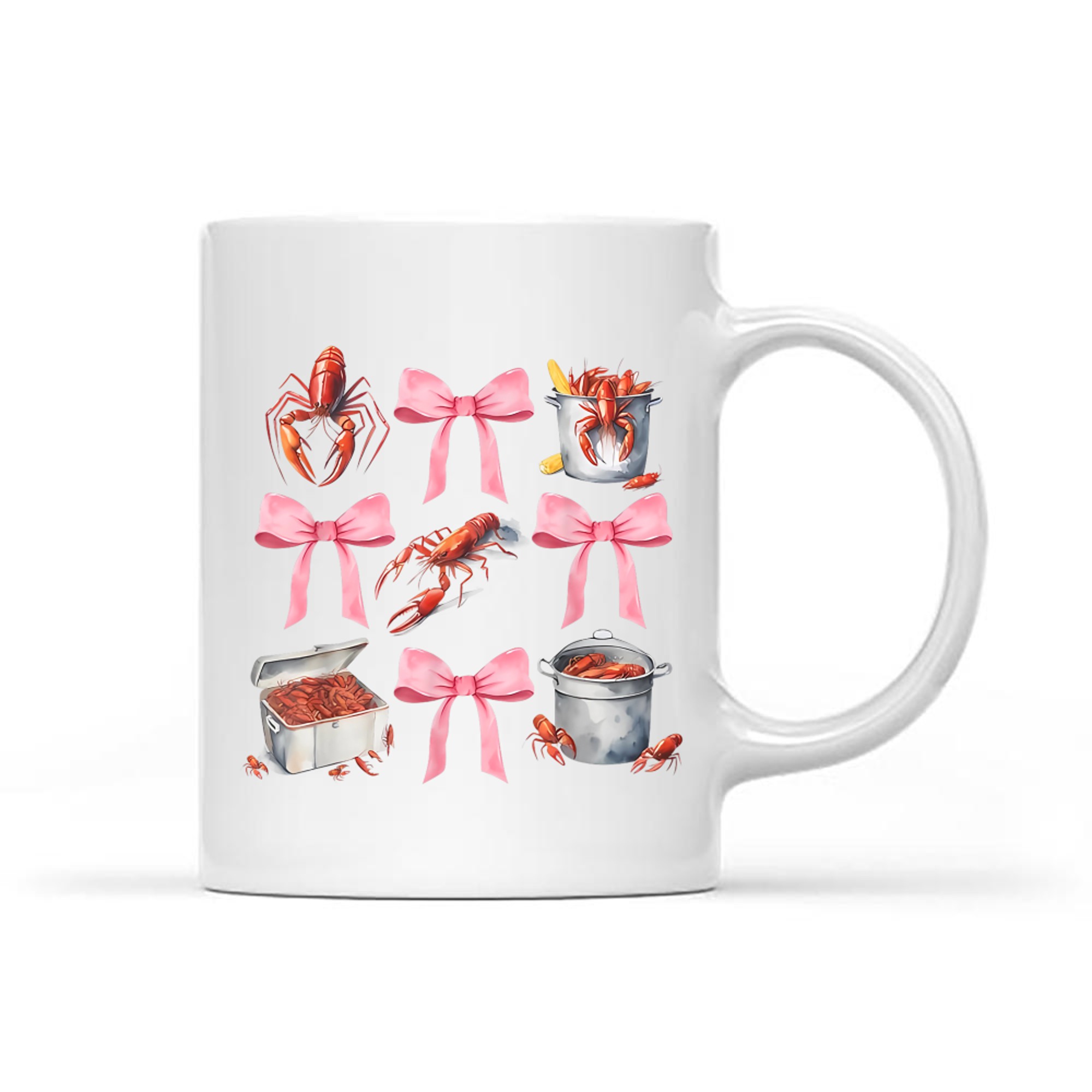 Cute Crawfish Boil Coquette Aesthetic Pink Bow Y2K Southern Style Mug