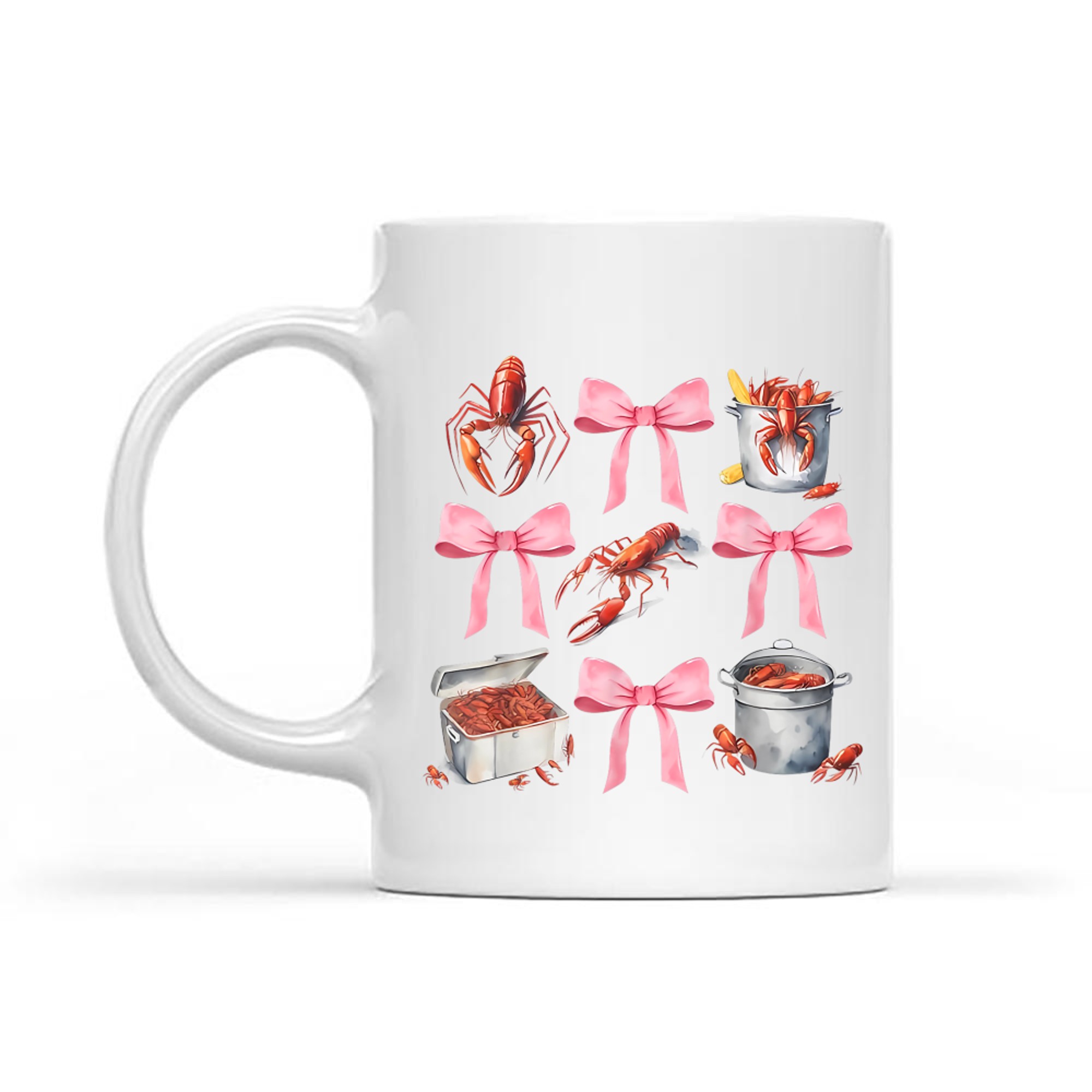 Cute Crawfish Boil Coquette Aesthetic Pink Bow Y2K Southern Style Mug