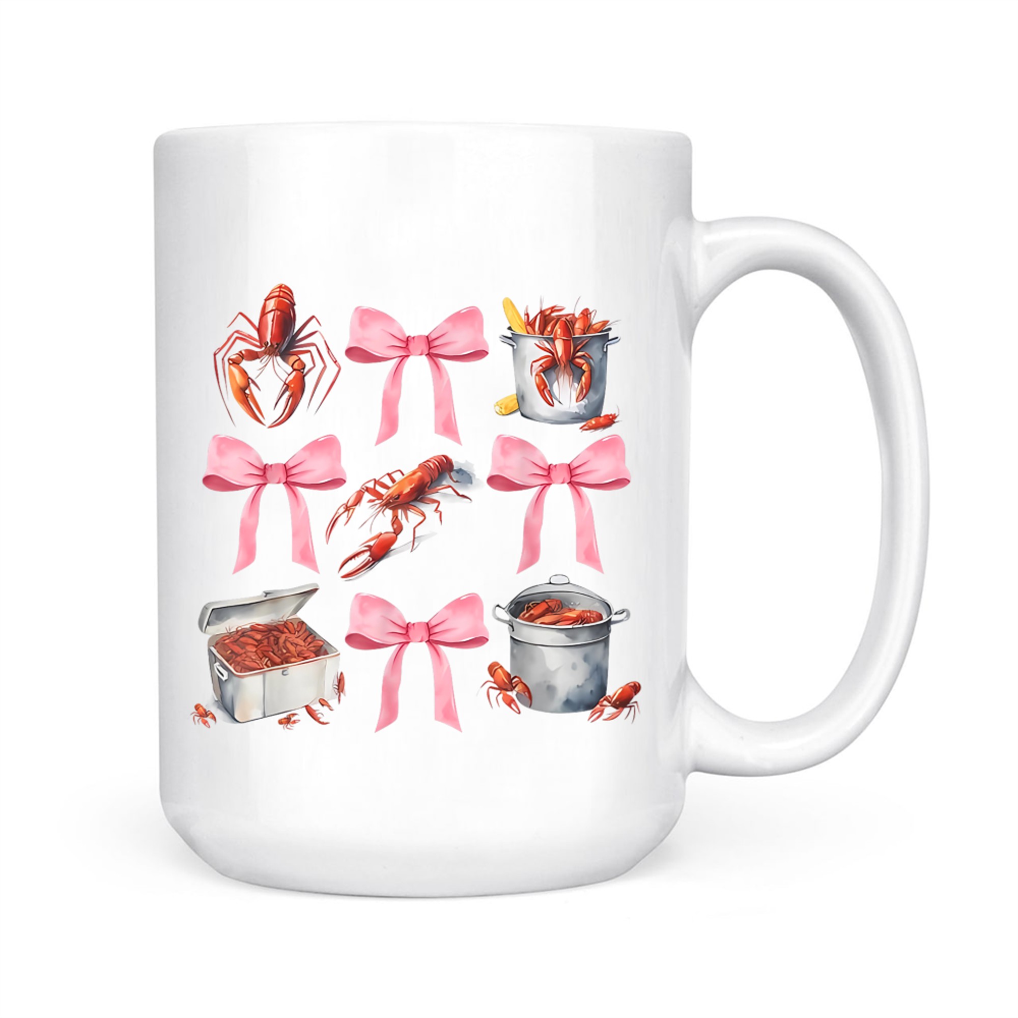 Cute Crawfish Boil Coquette Aesthetic Pink Bow Y2K Southern Style Mug