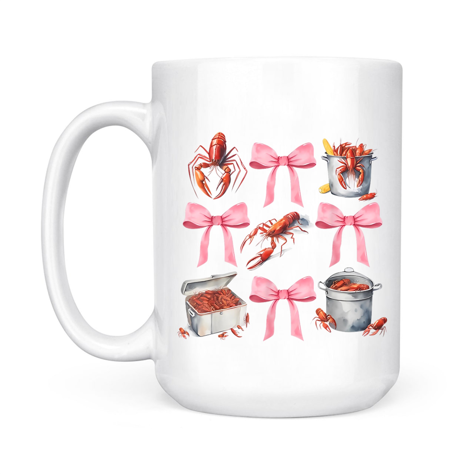 Cute Crawfish Boil Coquette Aesthetic Pink Bow Y2K Southern Style Mug