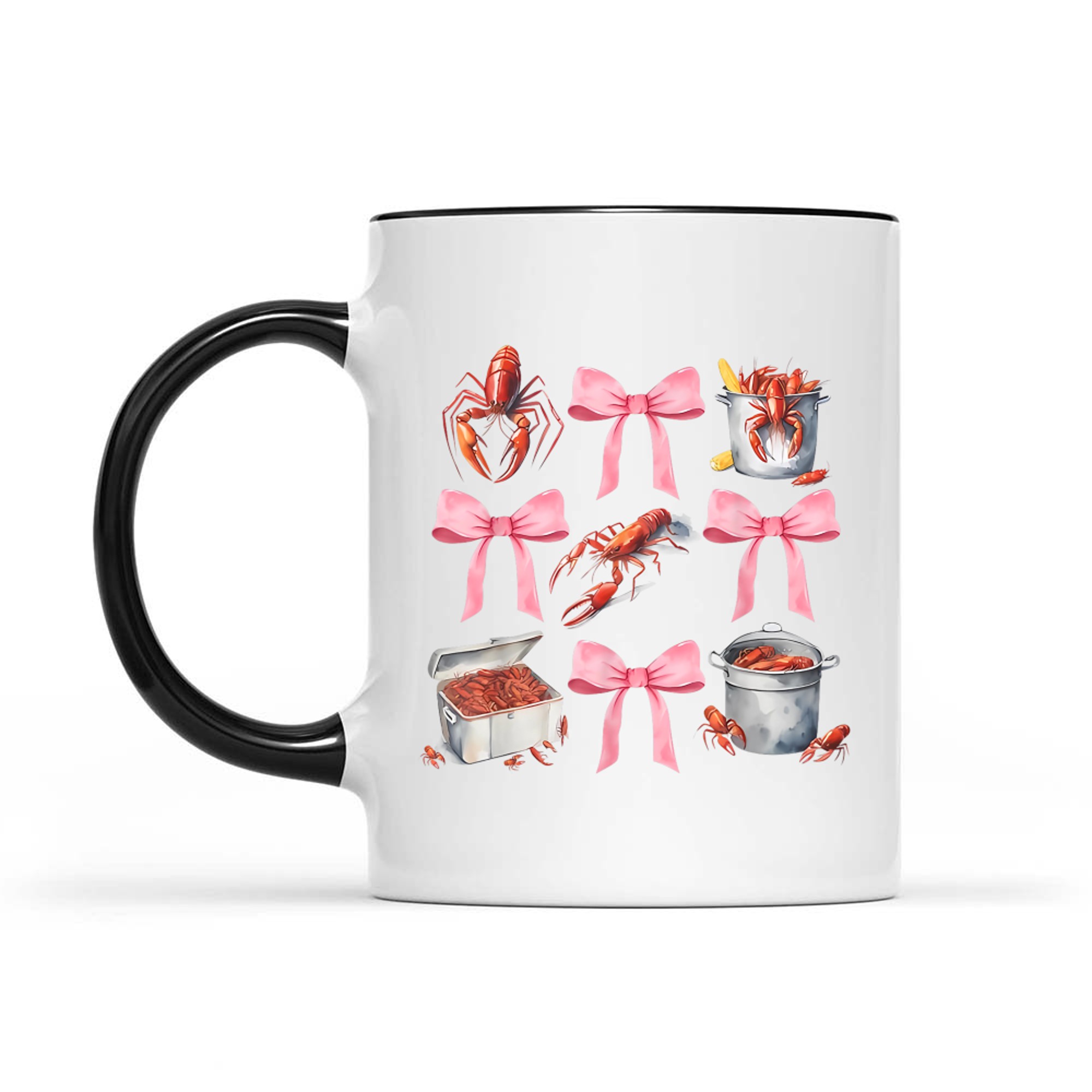 Cute Crawfish Boil Coquette Aesthetic Pink Bow Y2K Southern Style Mug