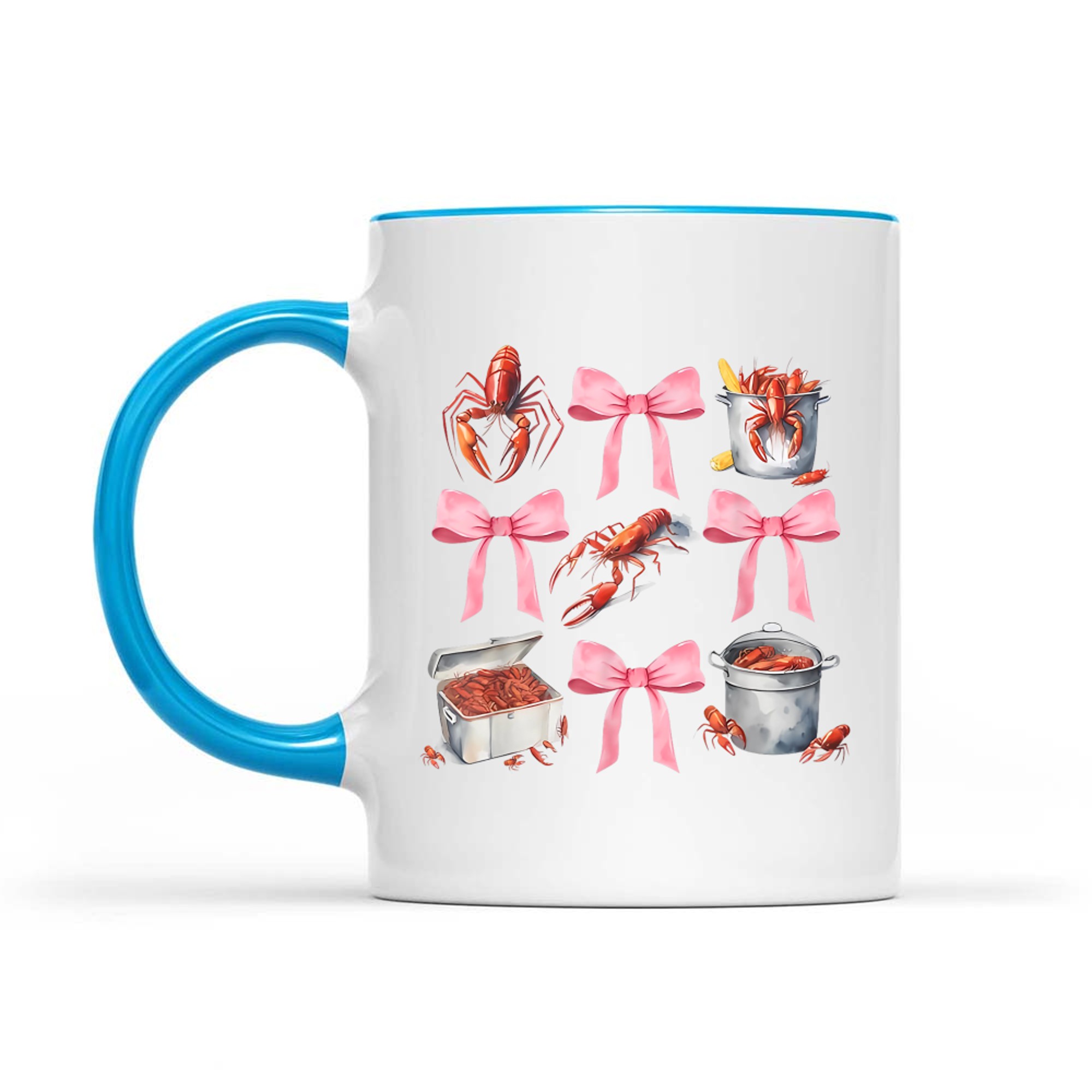 Cute Crawfish Boil Coquette Aesthetic Pink Bow Y2K Southern Style Mug
