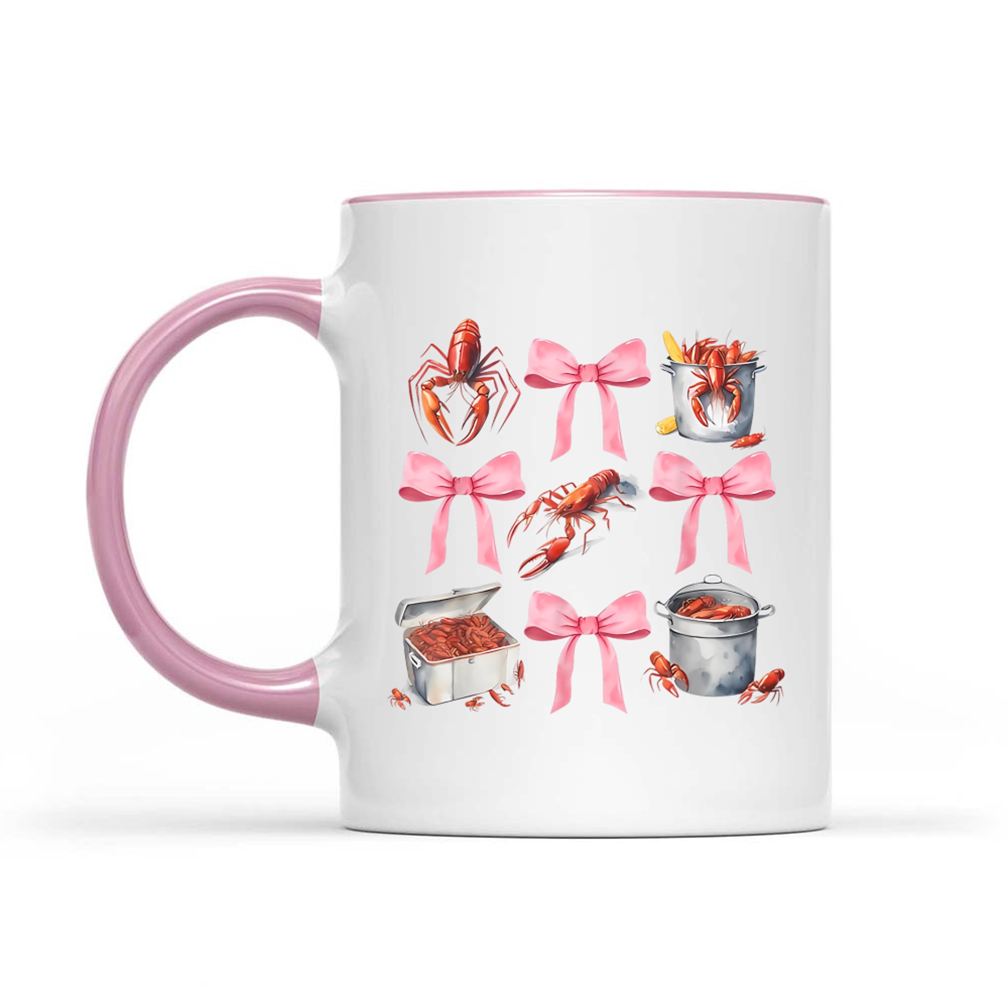 Cute Crawfish Boil Coquette Aesthetic Pink Bow Y2K Southern Style Mug