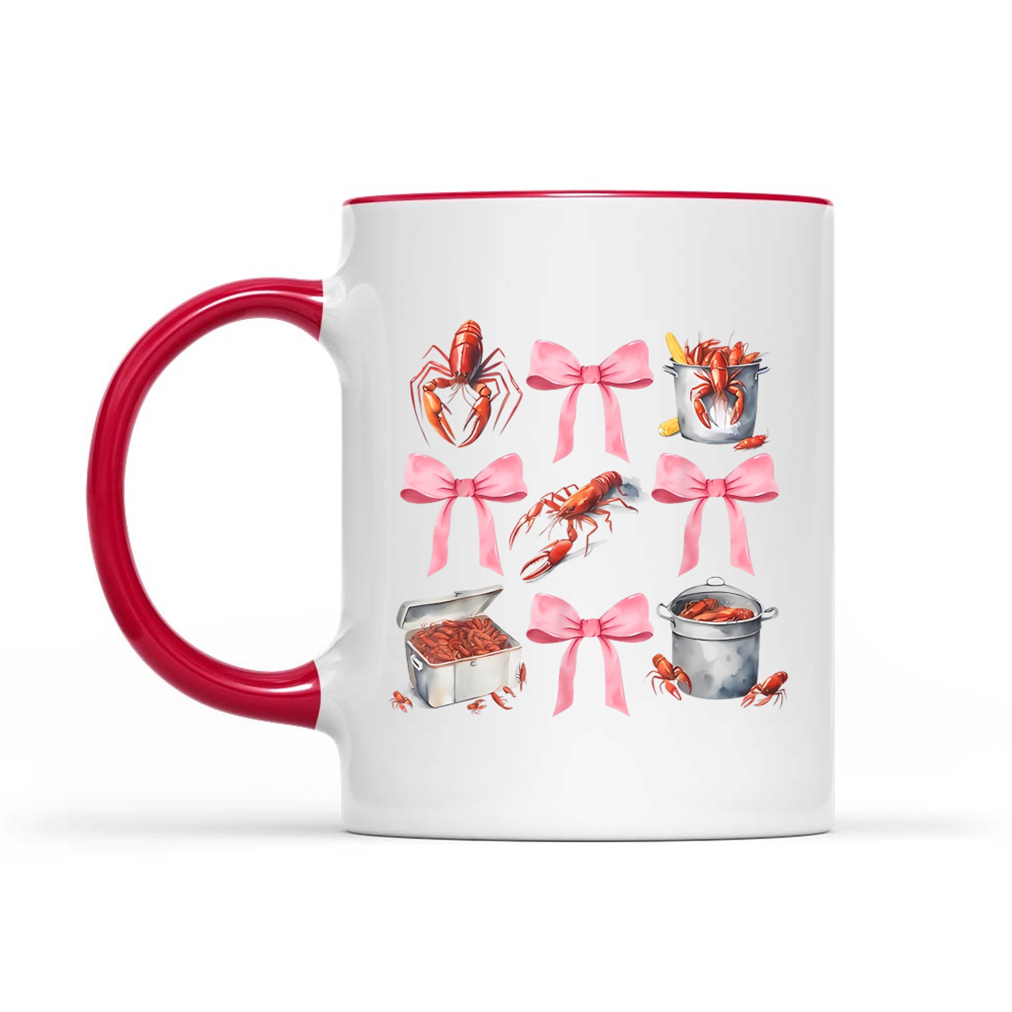 Cute Crawfish Boil Coquette Aesthetic Pink Bow Y2K Southern Style Mug