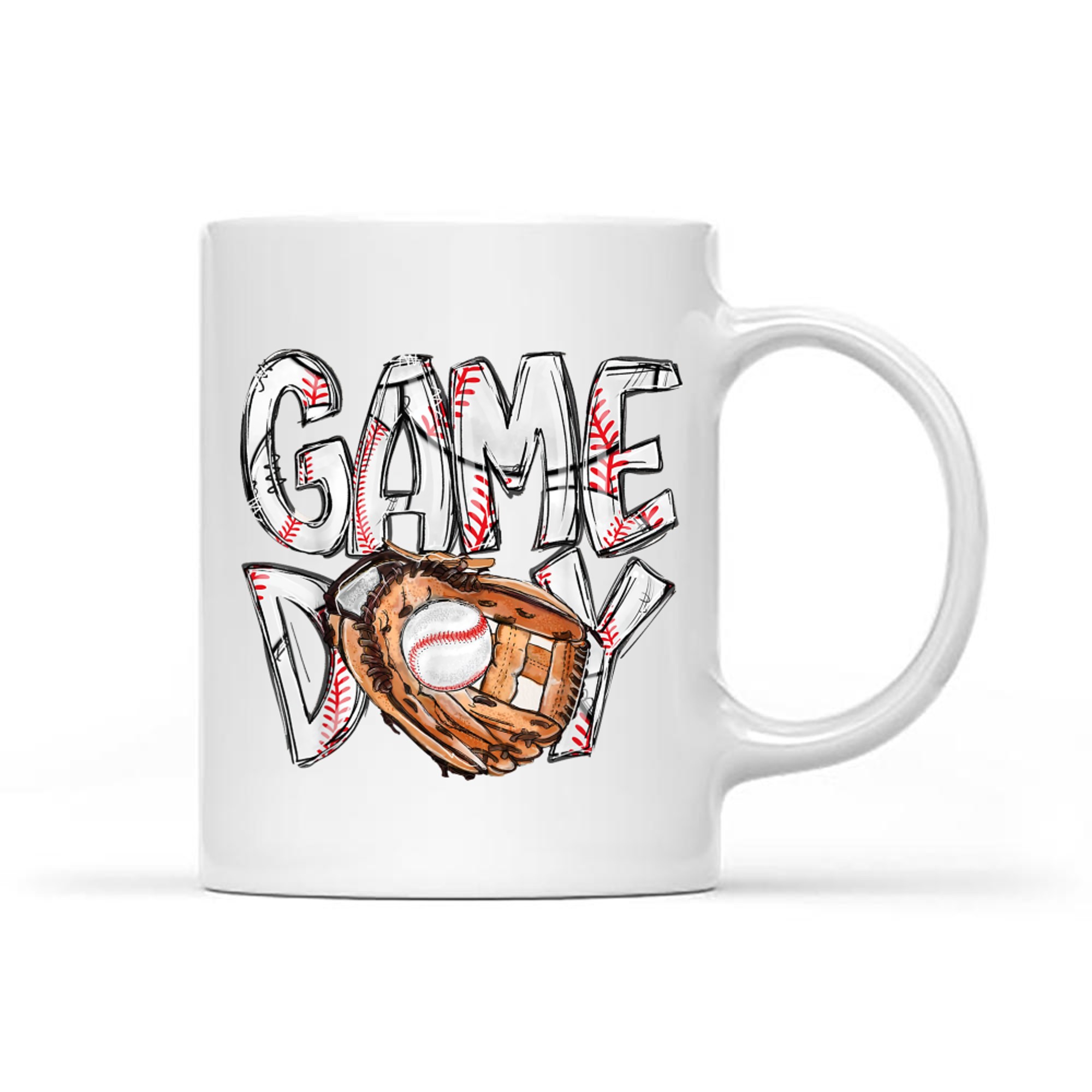 Cute Game Day Baseball Softball Heart Love Mom Life Both Mug