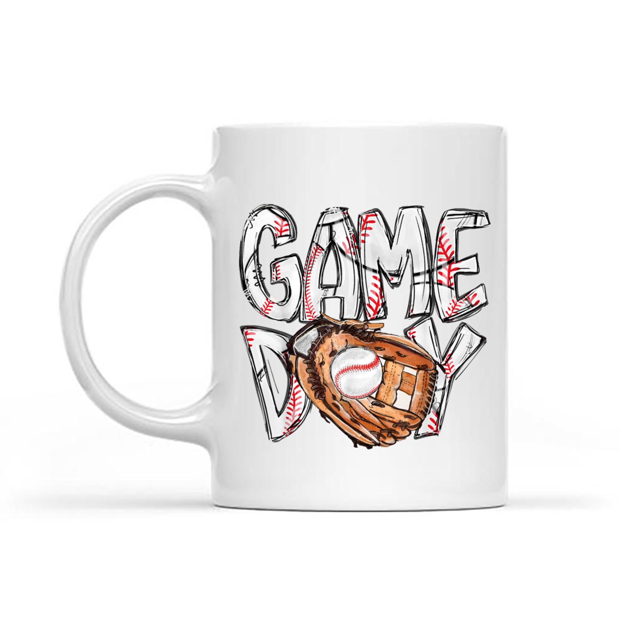 Cute Game Day Baseball Softball Heart Love Mom Life Both Mug