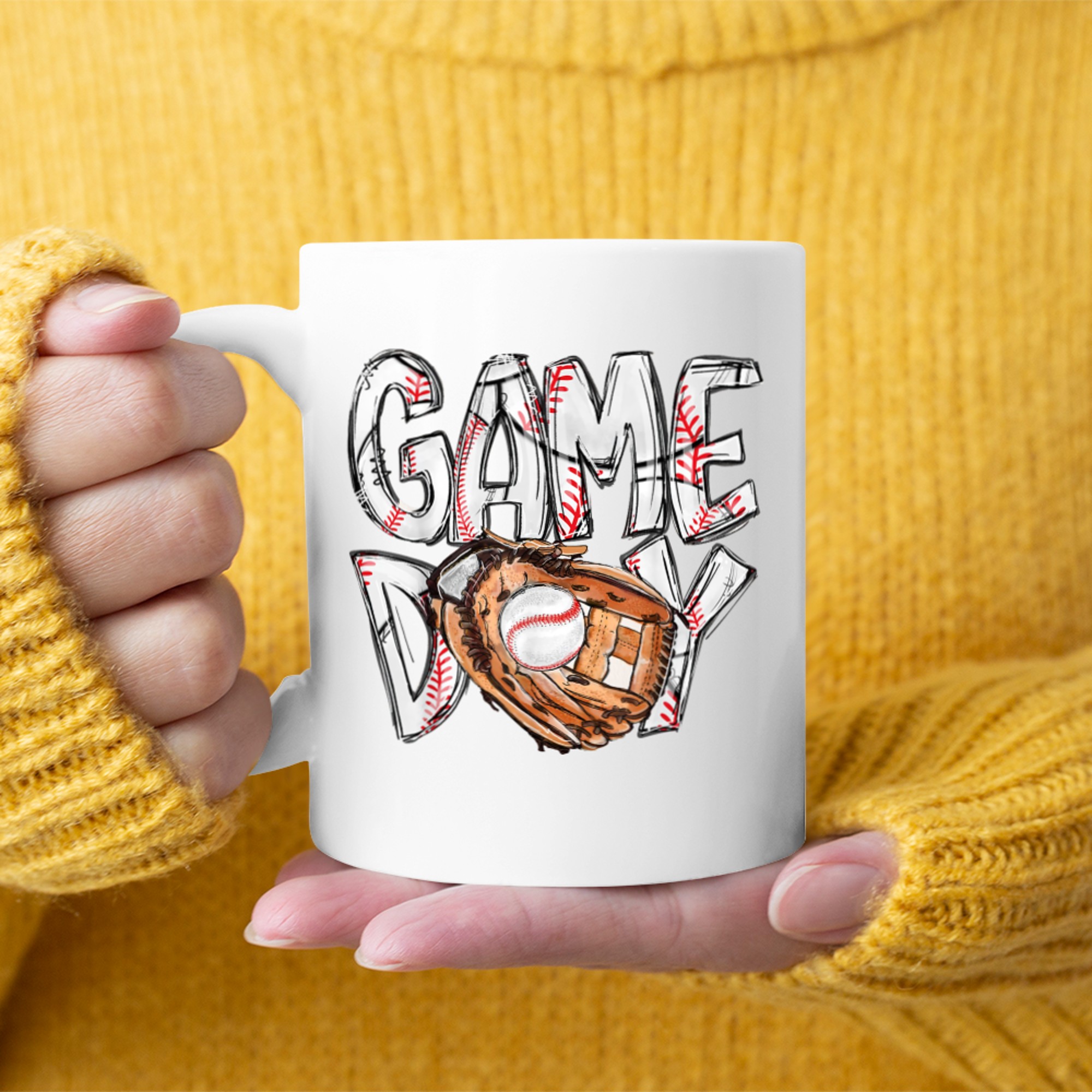 Cute Game Day Baseball Softball Heart Love Mom Life Both Mug