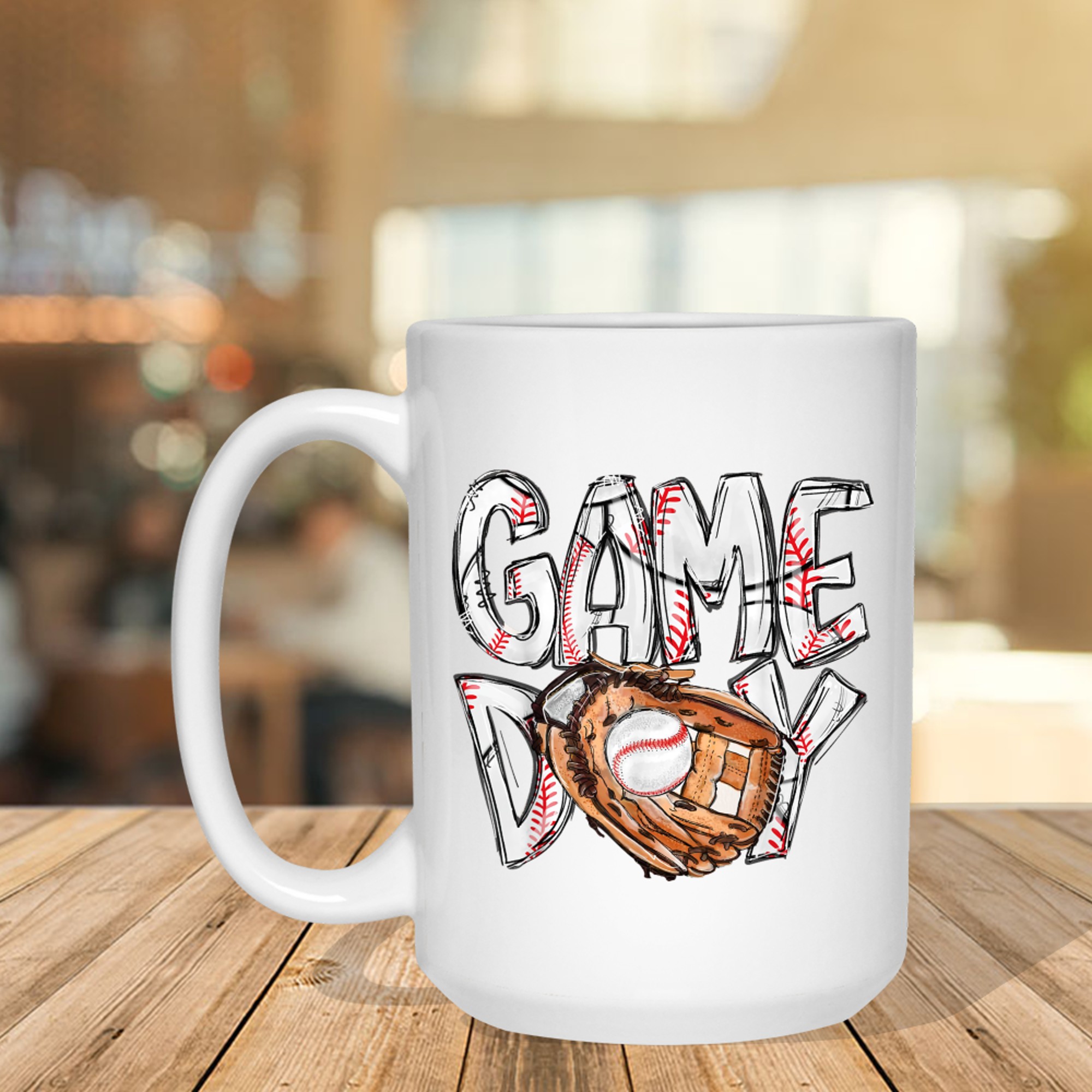 Cute Game Day Baseball Softball Heart Love Mom Life Both Mug