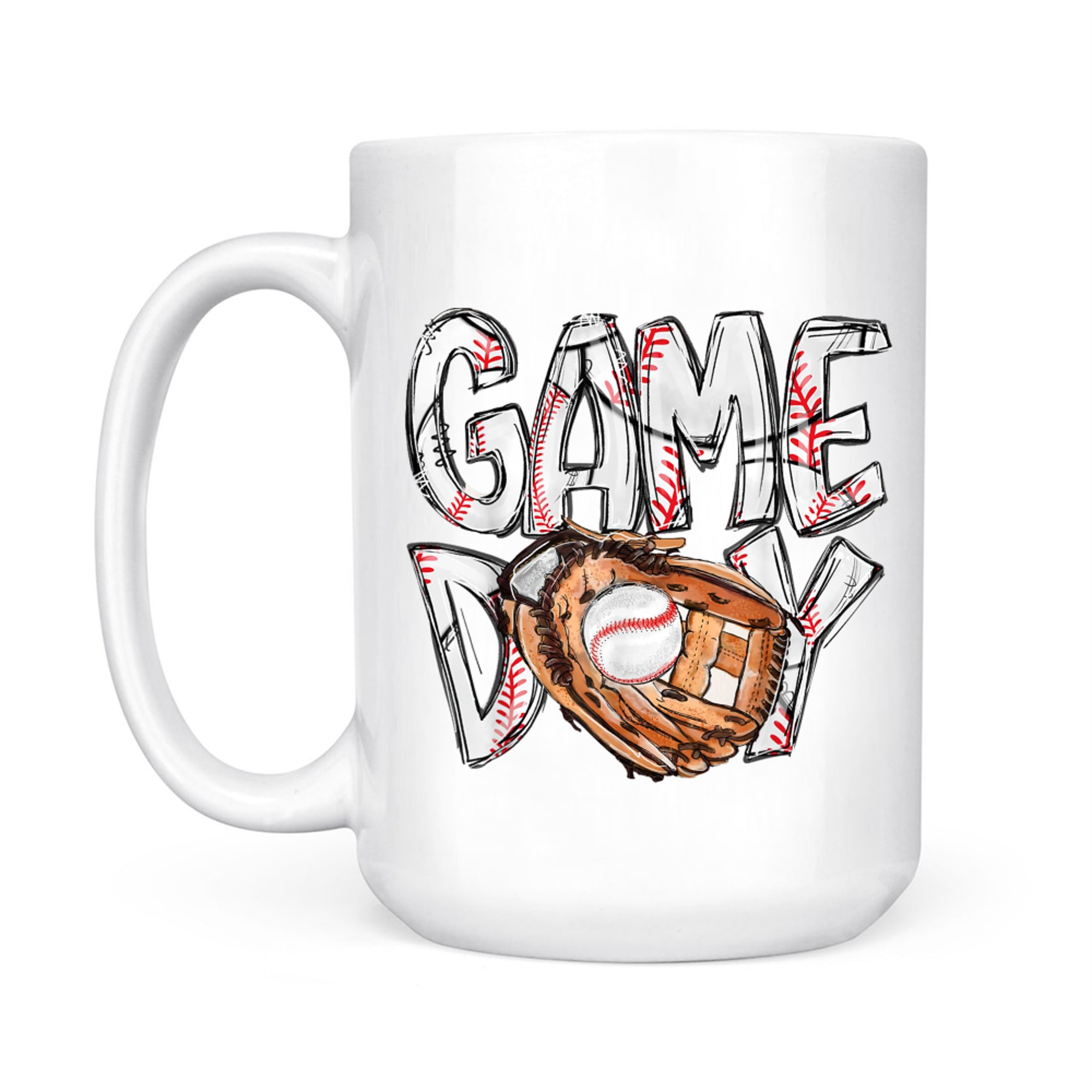 Cute Game Day Baseball Softball Heart Love Mom Life Both Mug