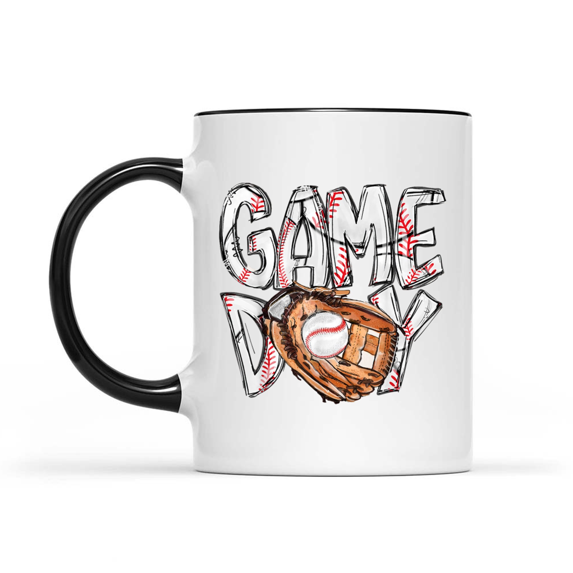 Cute Game Day Baseball Softball Heart Love Mom Life Both Mug