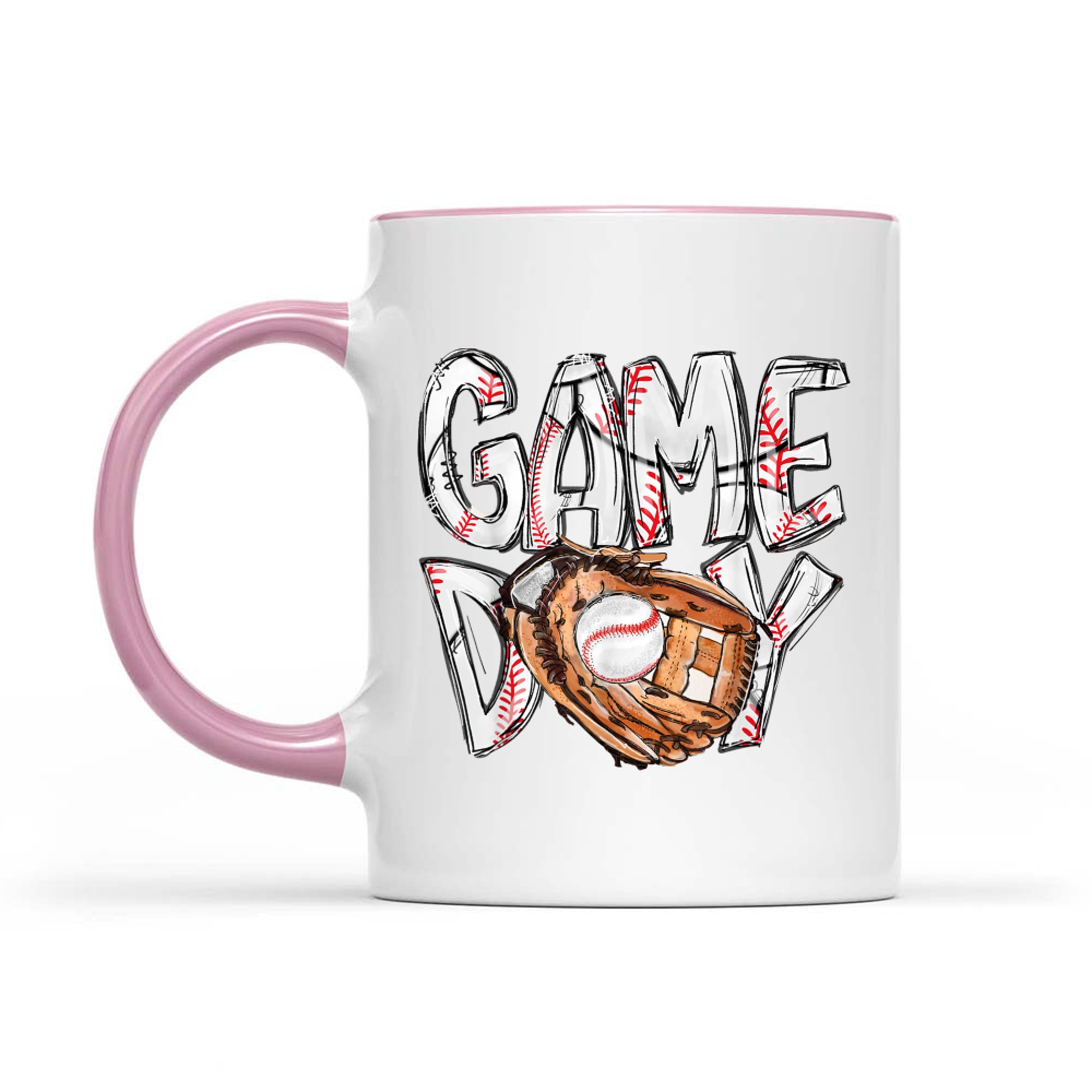 Cute Game Day Baseball Softball Heart Love Mom Life Both Mug